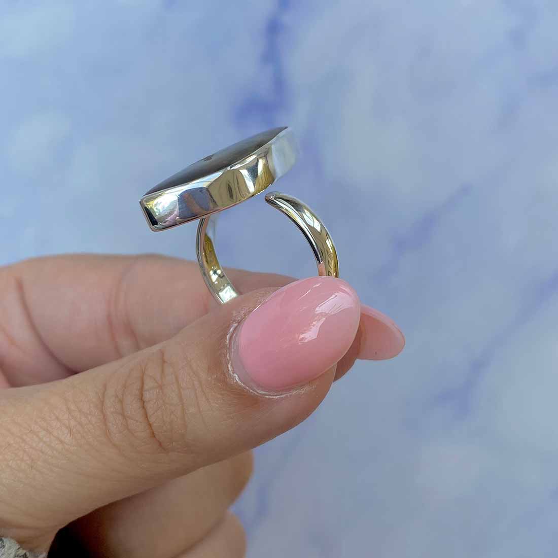 Ammolite Adjustable Ring-(AML-R-99.)