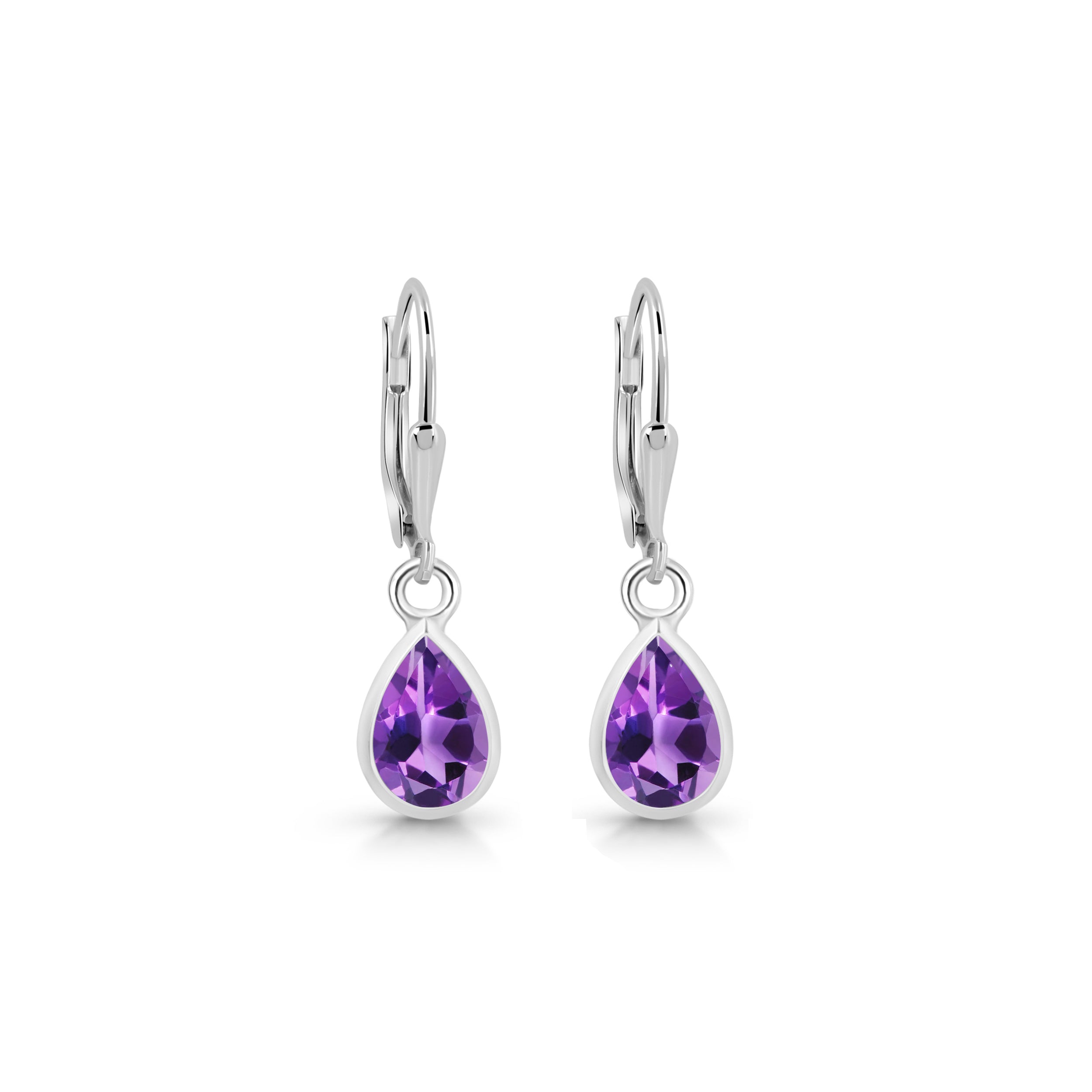 Amethyst Leverback Earring-(AMT-SE-679.)