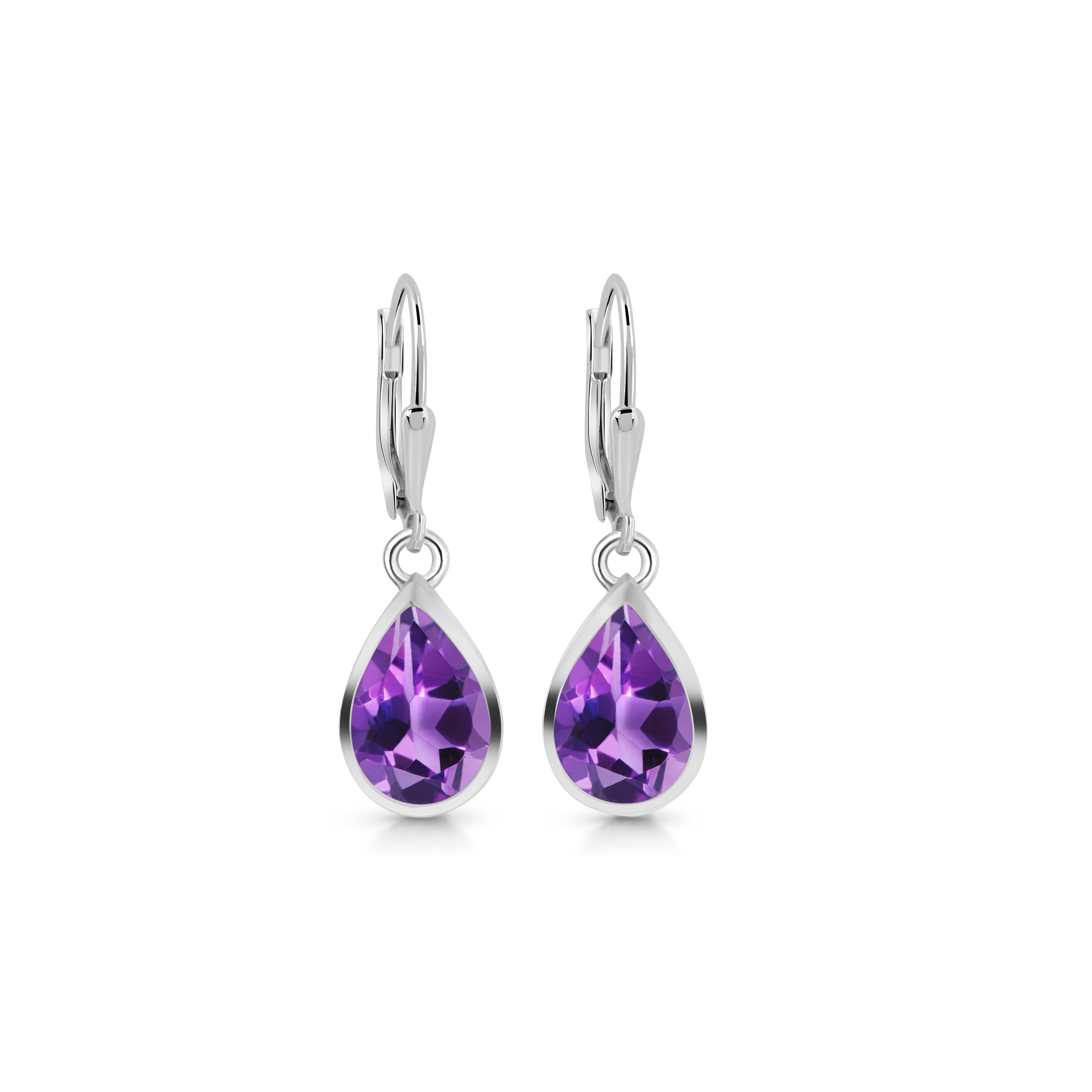 Amethyst Leverback Earring-(AMT-SE-707.)