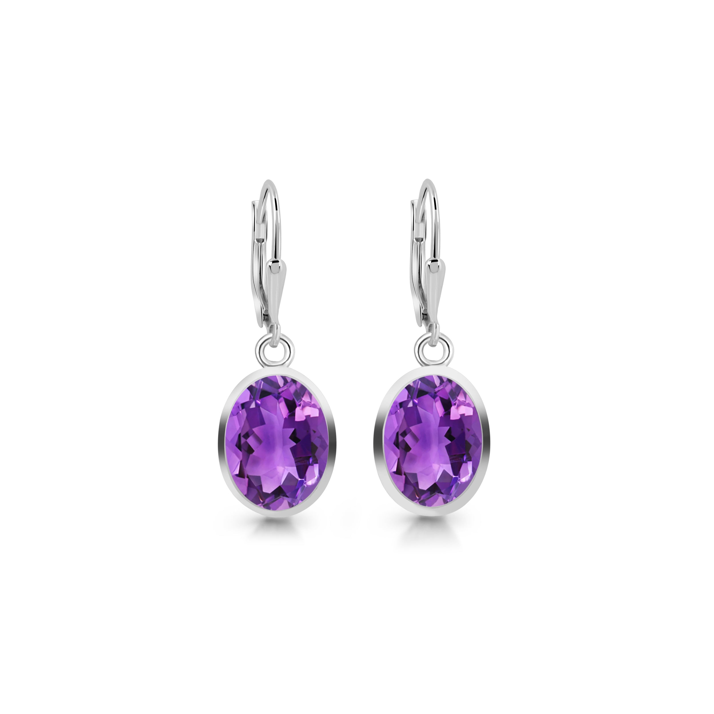 Amethyst Leverback Earring-(AMT-SE-709.)