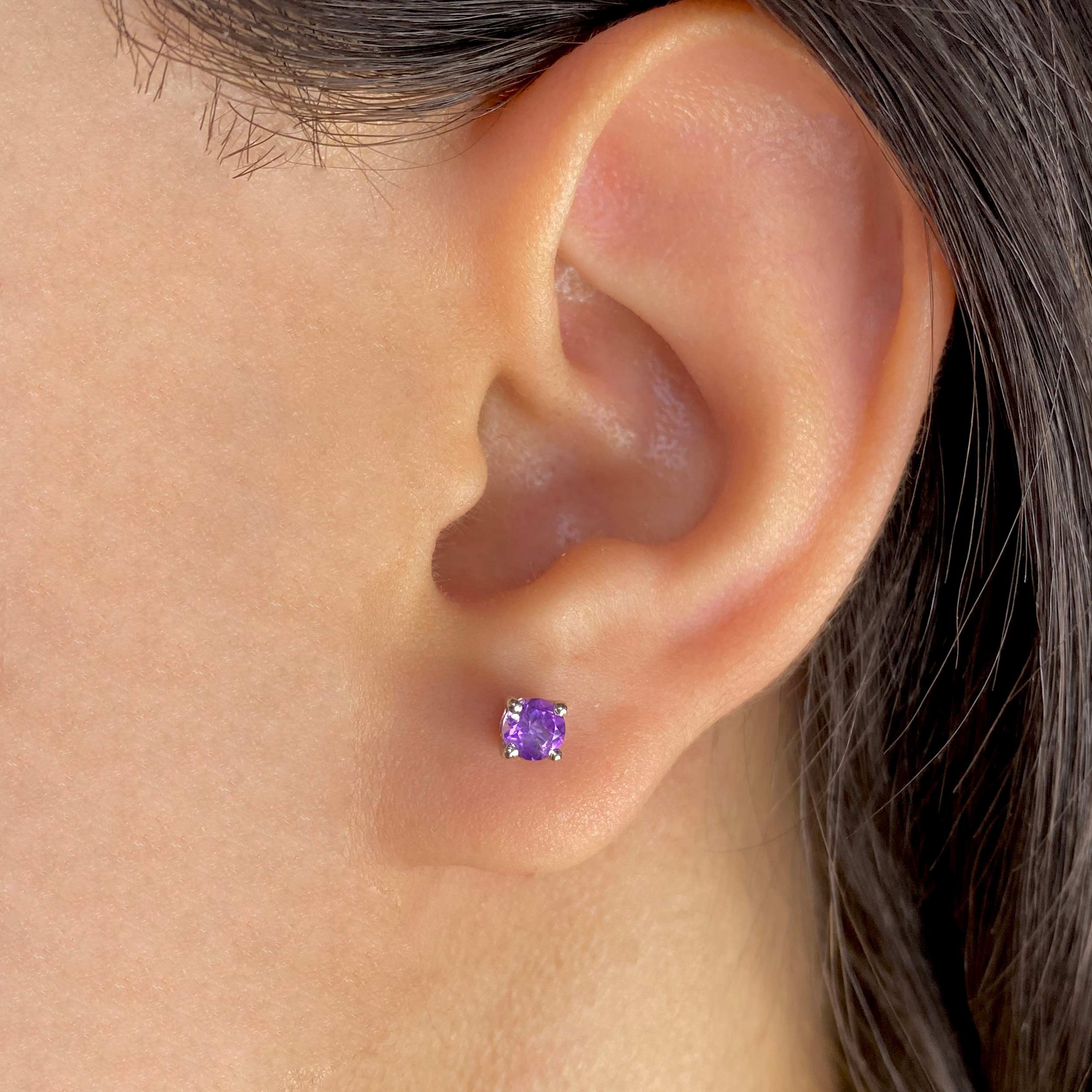 Amethyst Stud Earrings-(AMT-SE-1023.)