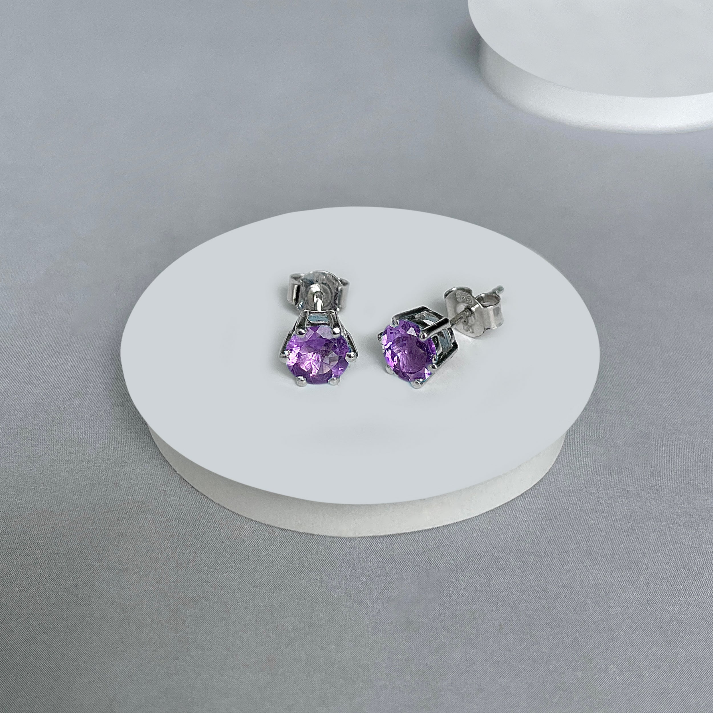 Amethyst Stud Earrings-(AMT-SE-1024.)