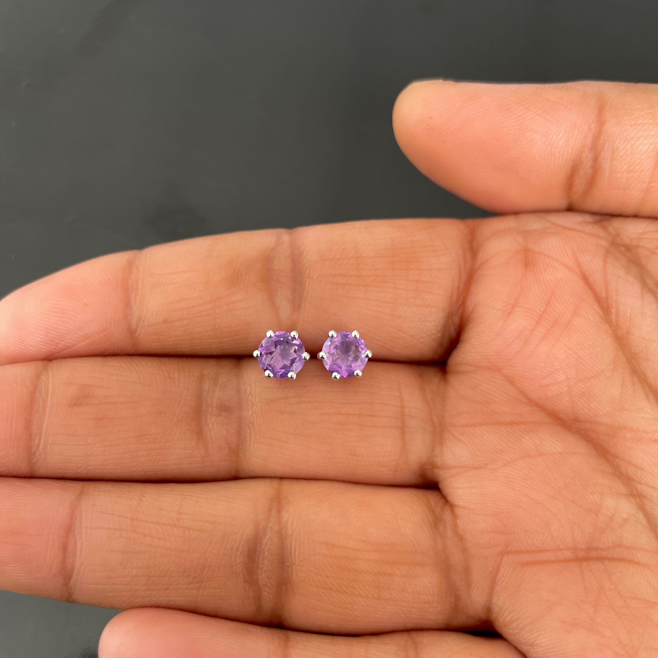 Amethyst Stud Earring-(AMT-SE-1024.)