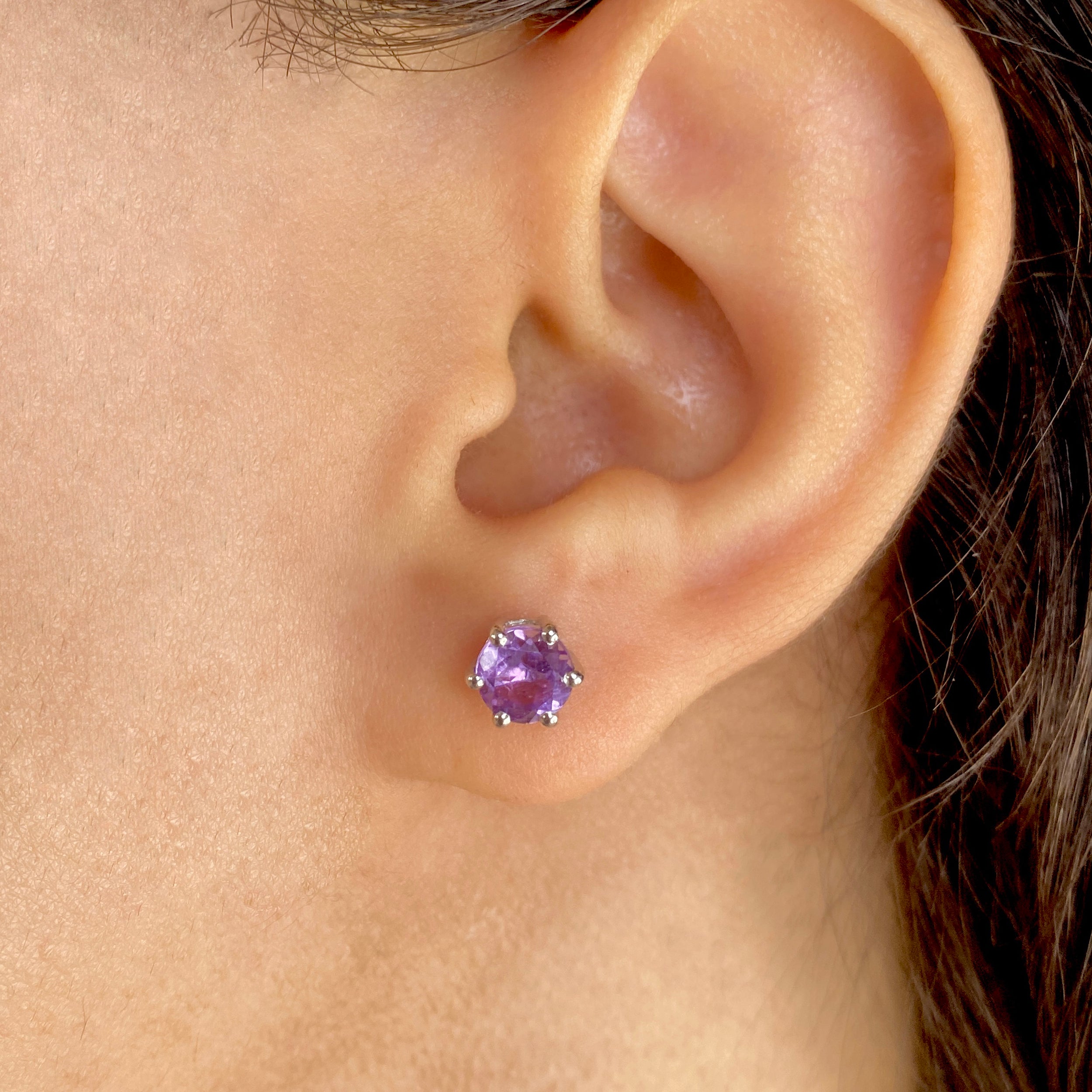 Amethyst Stud Earrings-(AMT-SE-1024.)