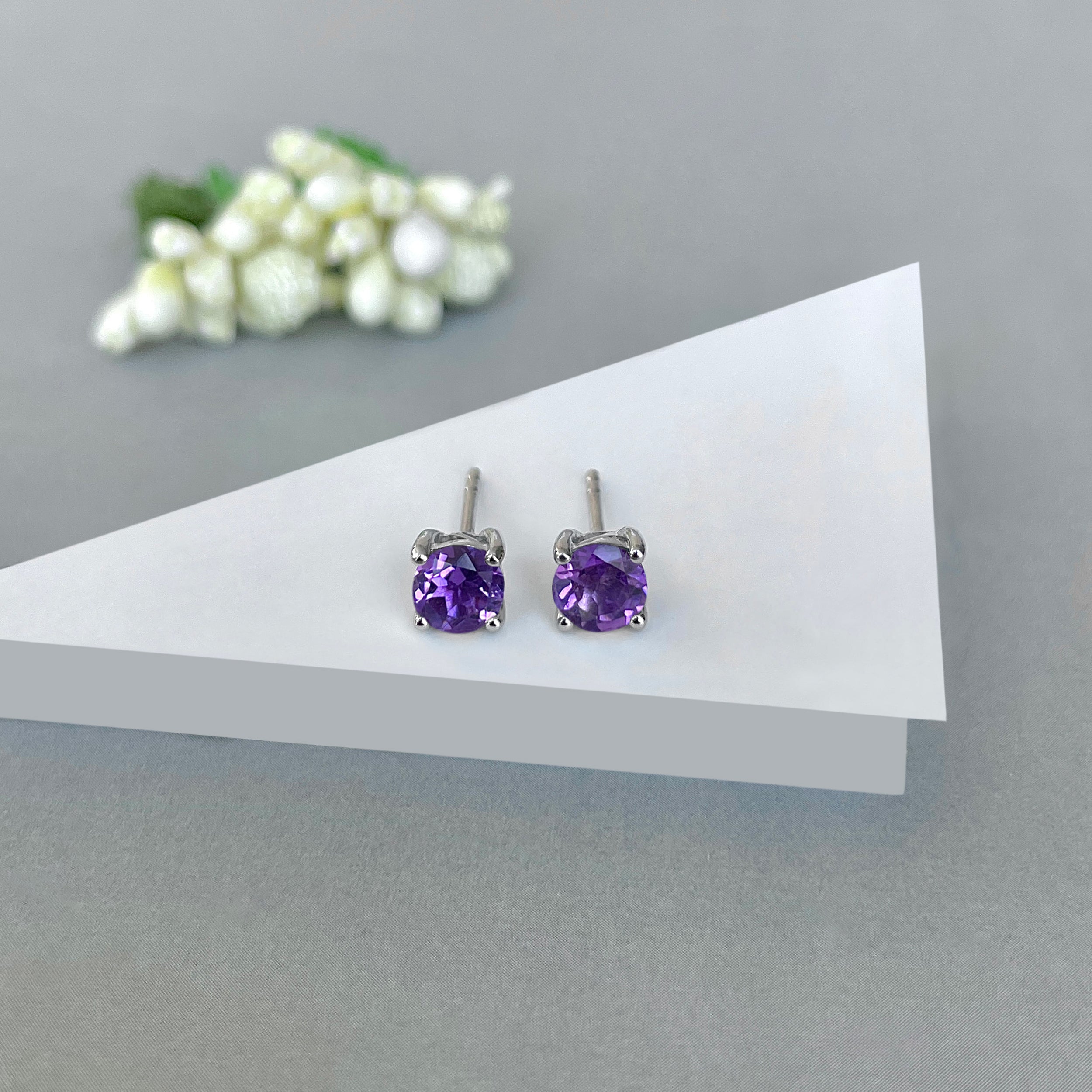 Amethyst Stud Earring-(AMT-SE-1321.)