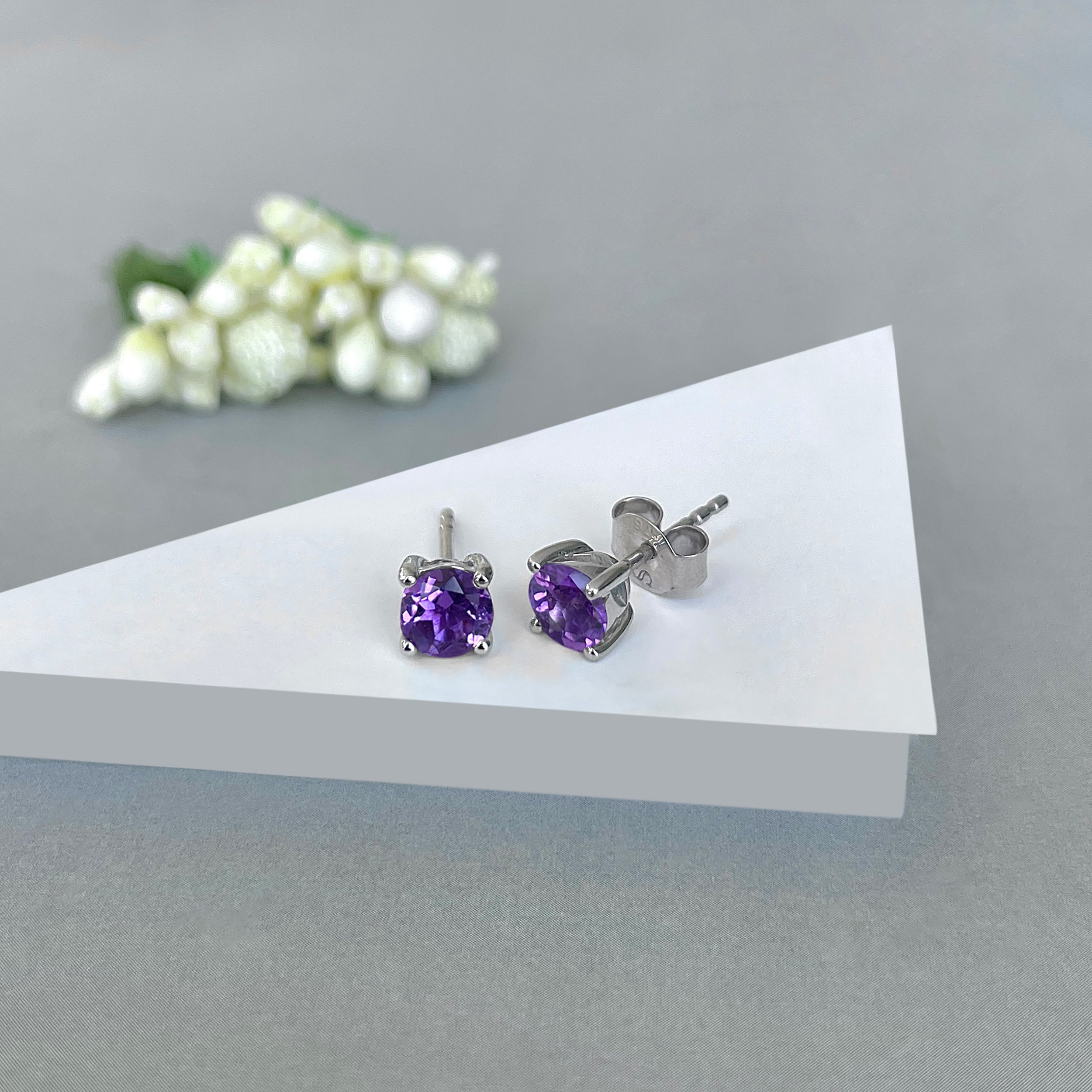 Amethyst Stud Earring-(AMT-SE-1321.)