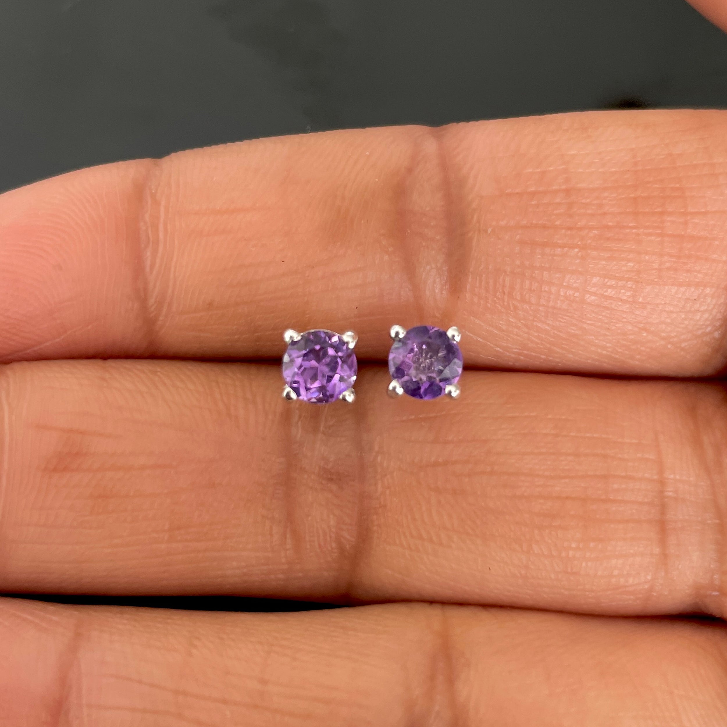 Amethyst Stud Earring-(AMT-SE-1321.)