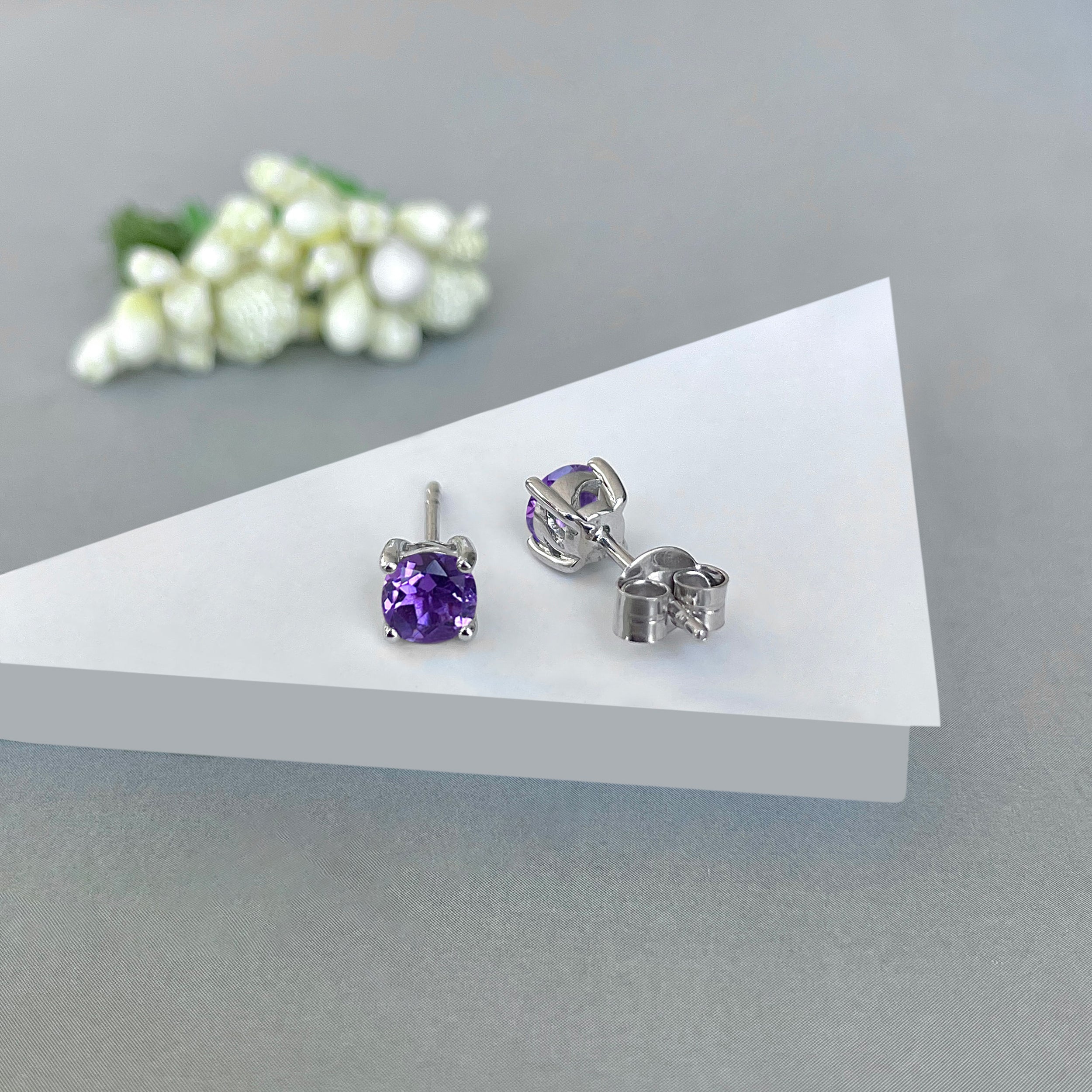 Amethyst Stud Earring-(AMT-SE-1321.)