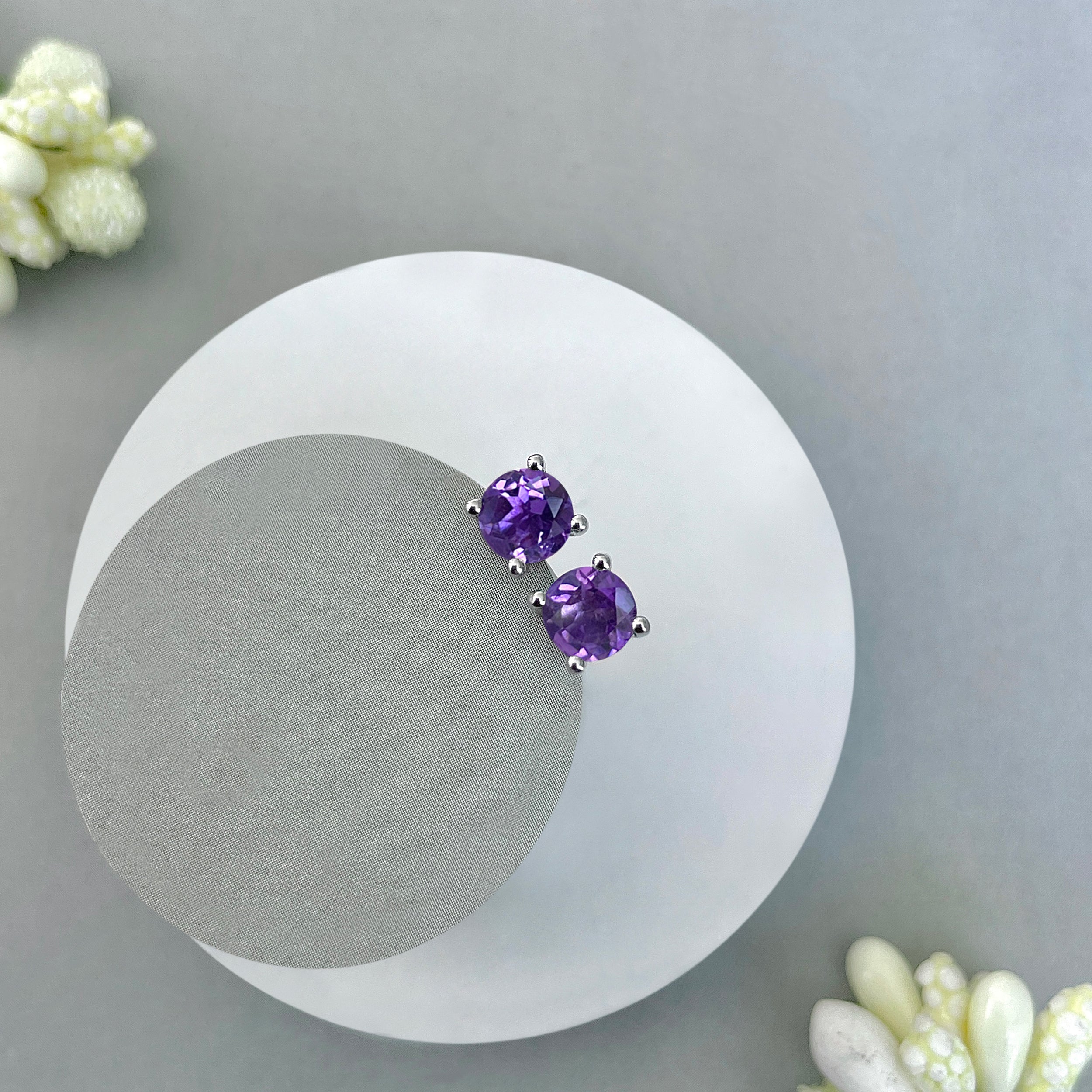 Amethyst Stud Earring-(AMT-SE-1321.)