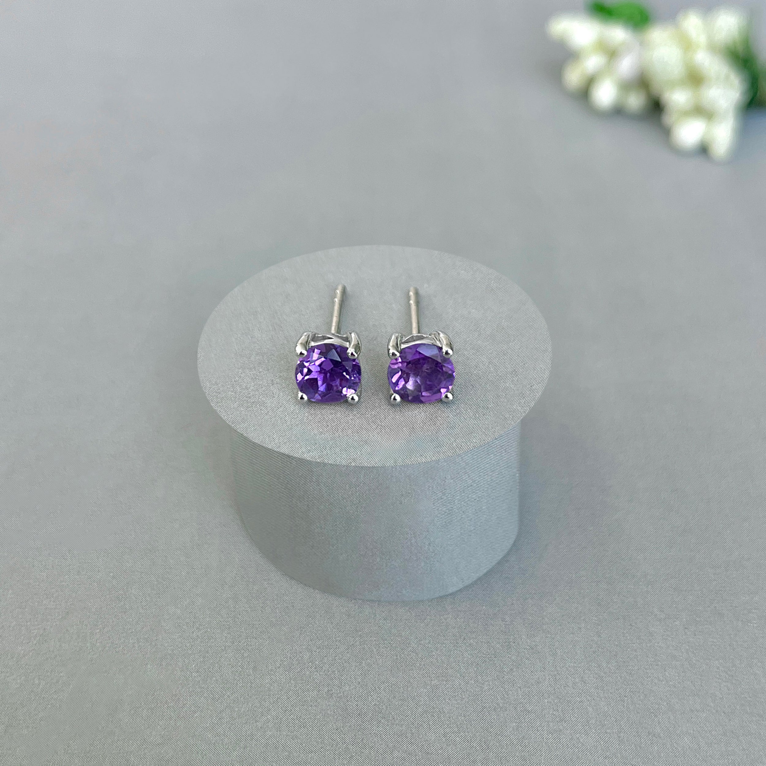 Amethyst Stud Earring-(AMT-SE-1321.)