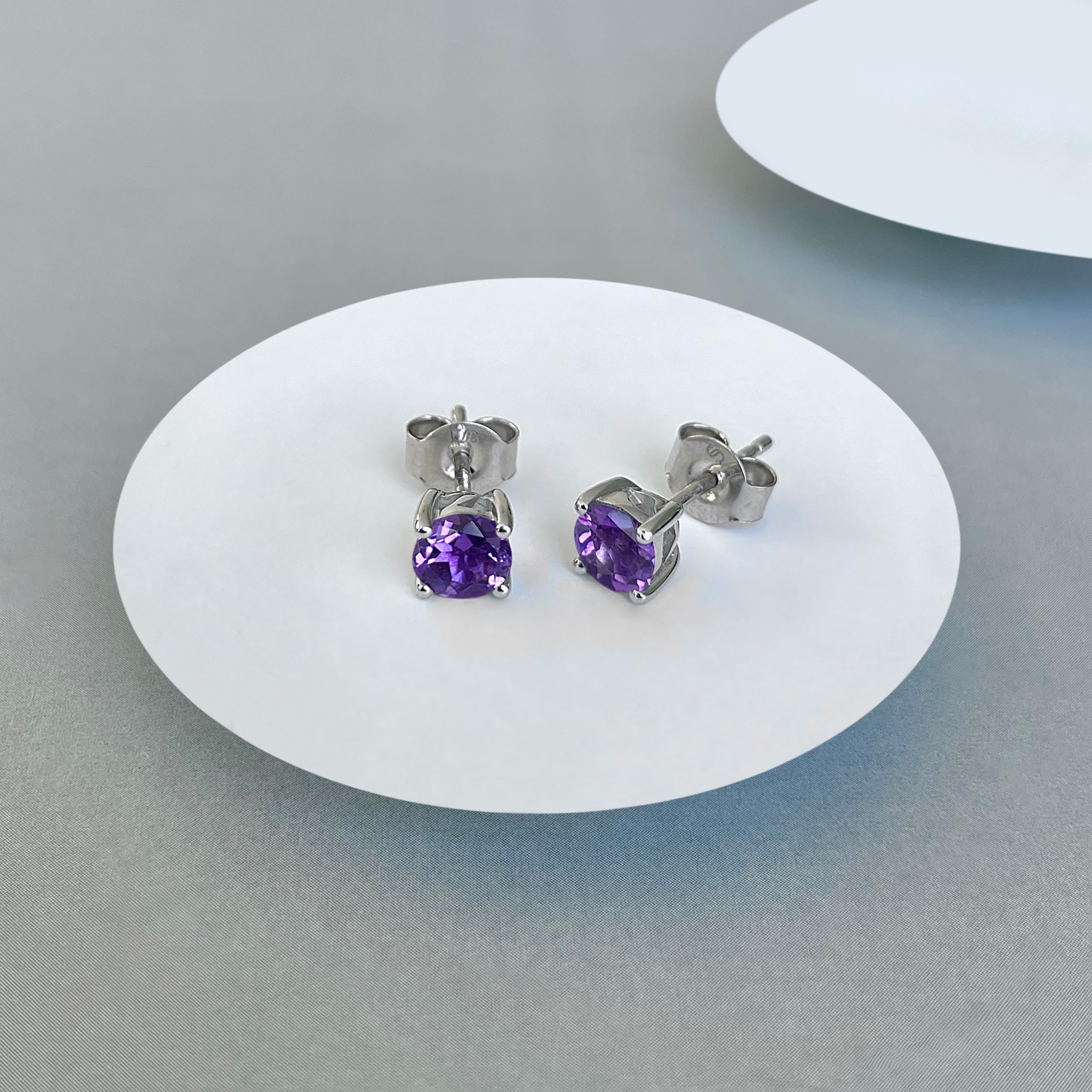 Amethyst Stud Earring-(AMT-SE-1321.)