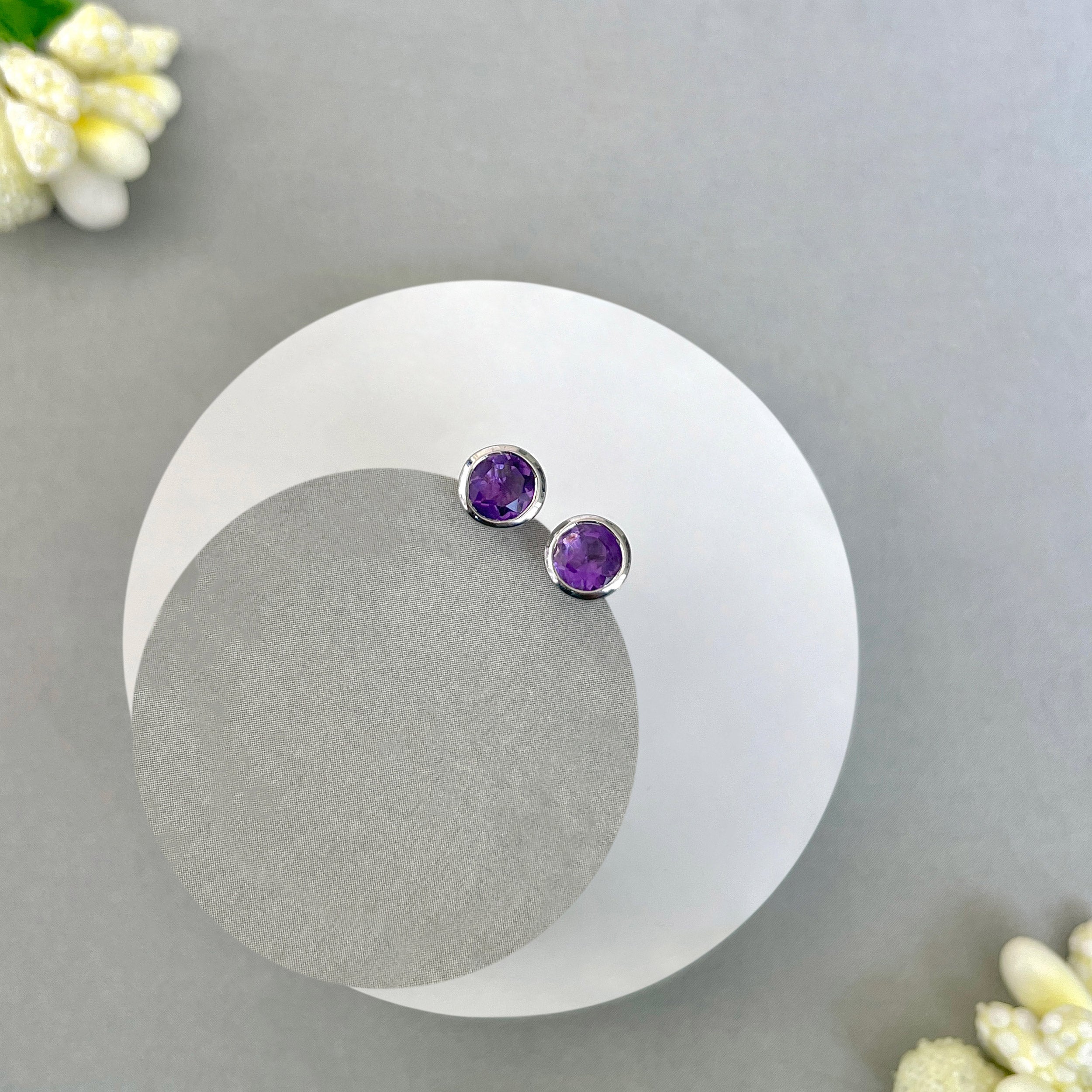 Amethyst Stud Earring-(AMT-SE-1375.)