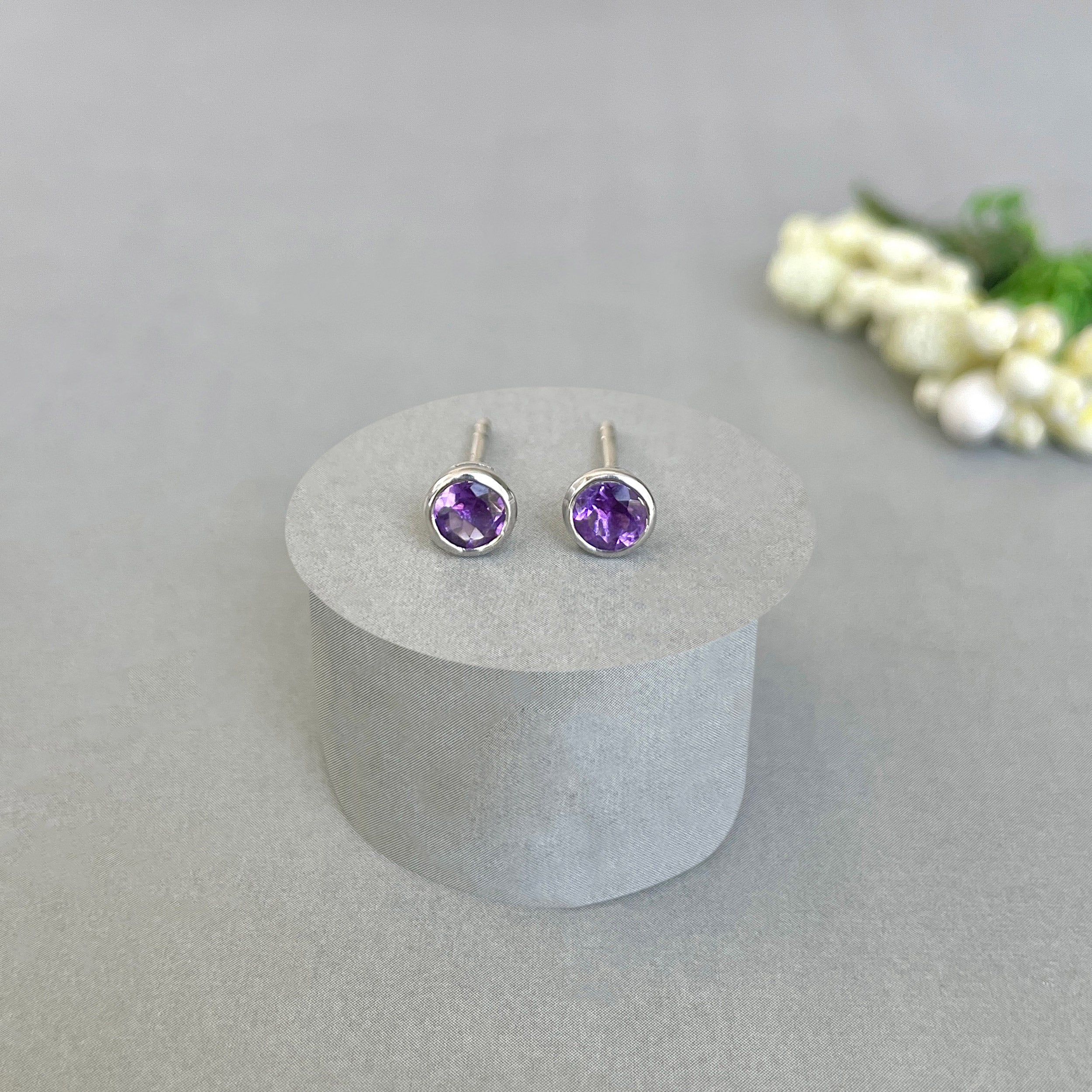 Amethyst Stud Earring-(AMT-SE-1375.)