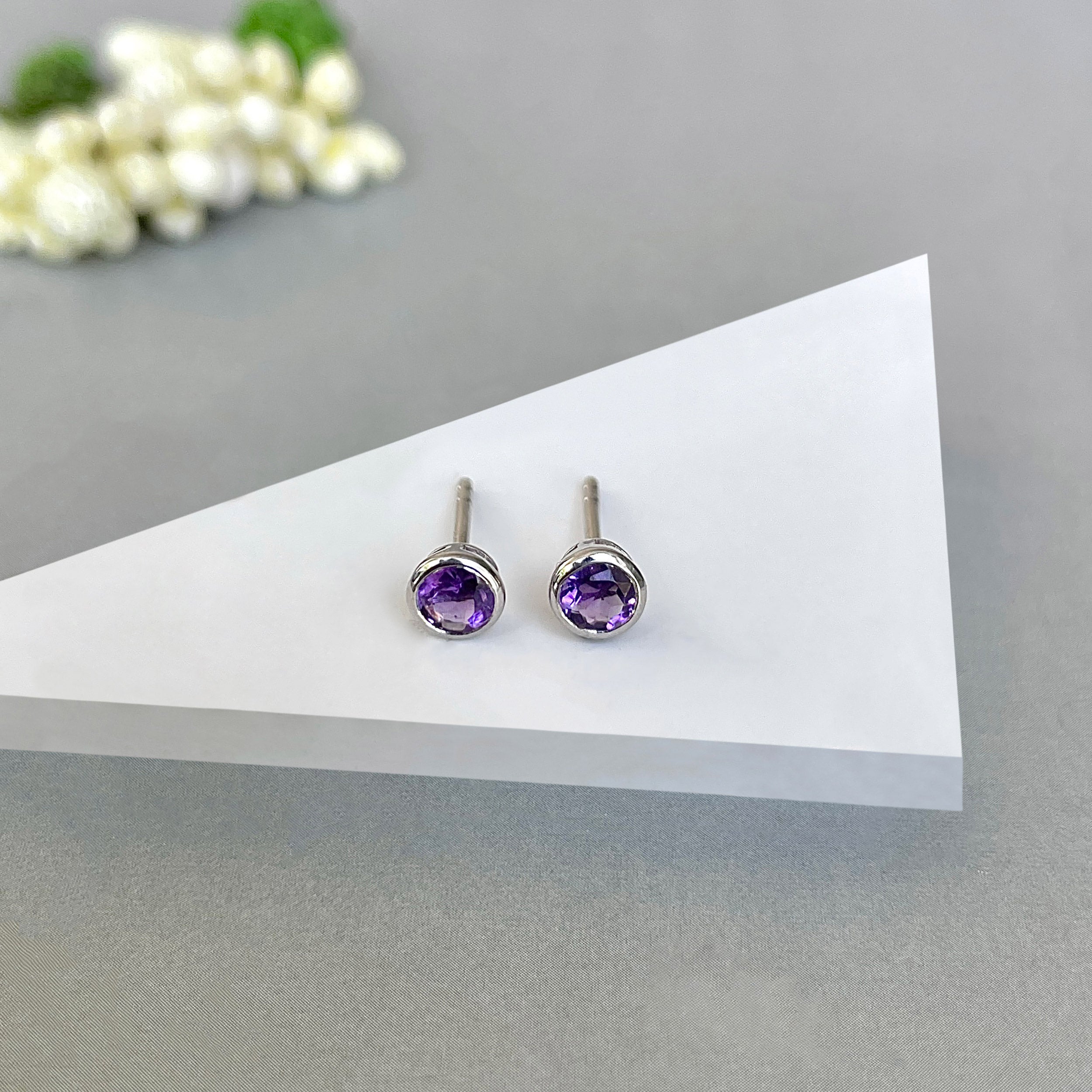 Amethyst Stud Earring-(AMT-SE-1375.)