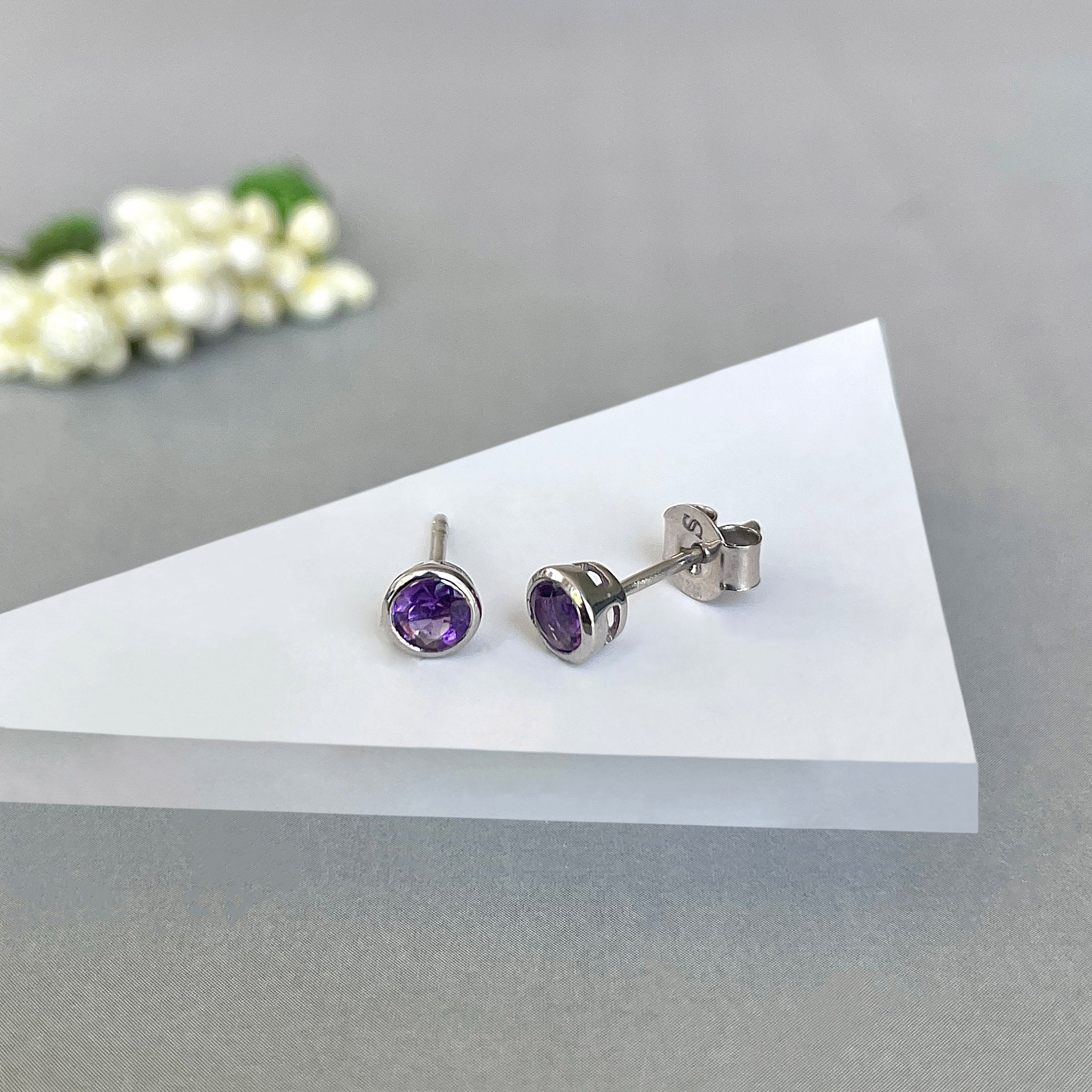 Amethyst Stud Earring-(AMT-SE-1375.)