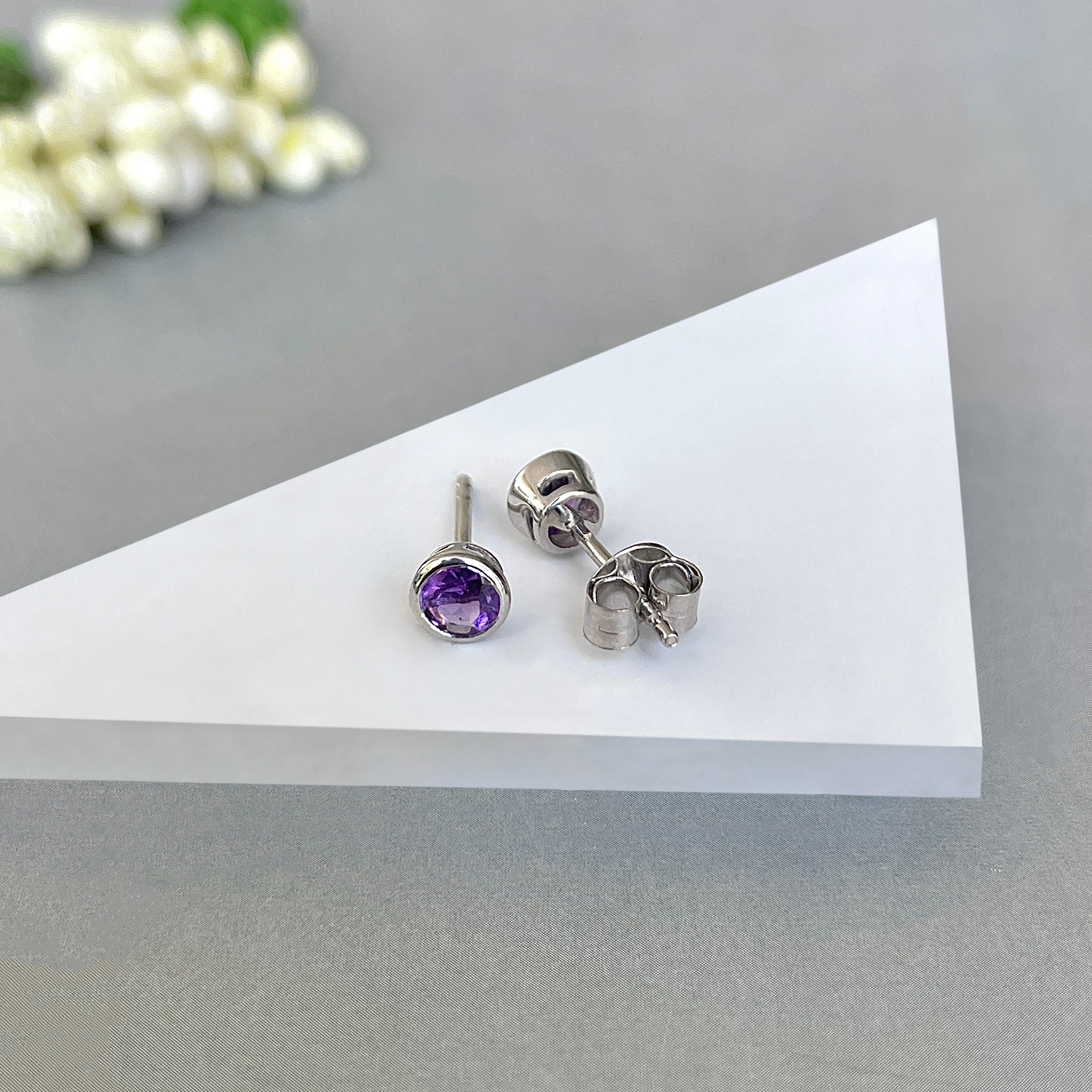 Amethyst Stud Earring-(AMT-SE-1375.)