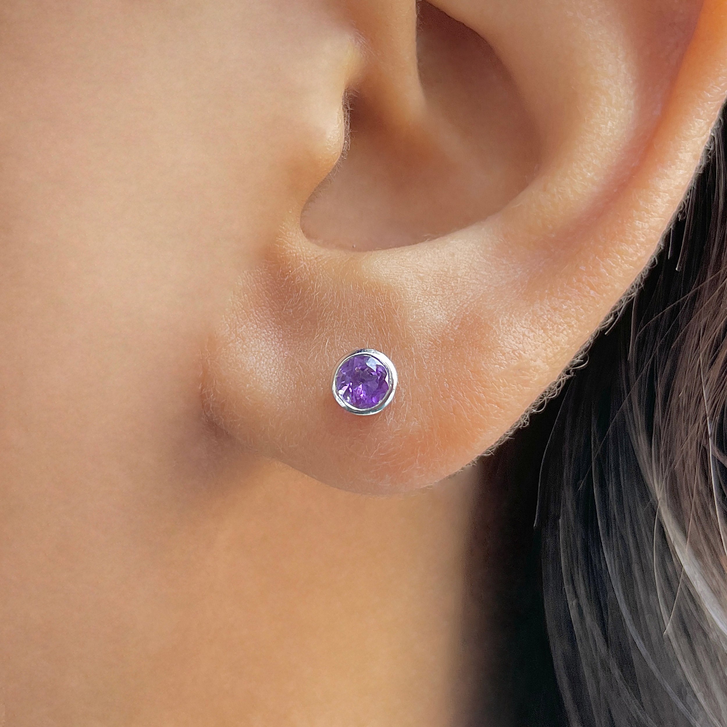 Amethyst Stud Earring-(AMT-SE-1375.)