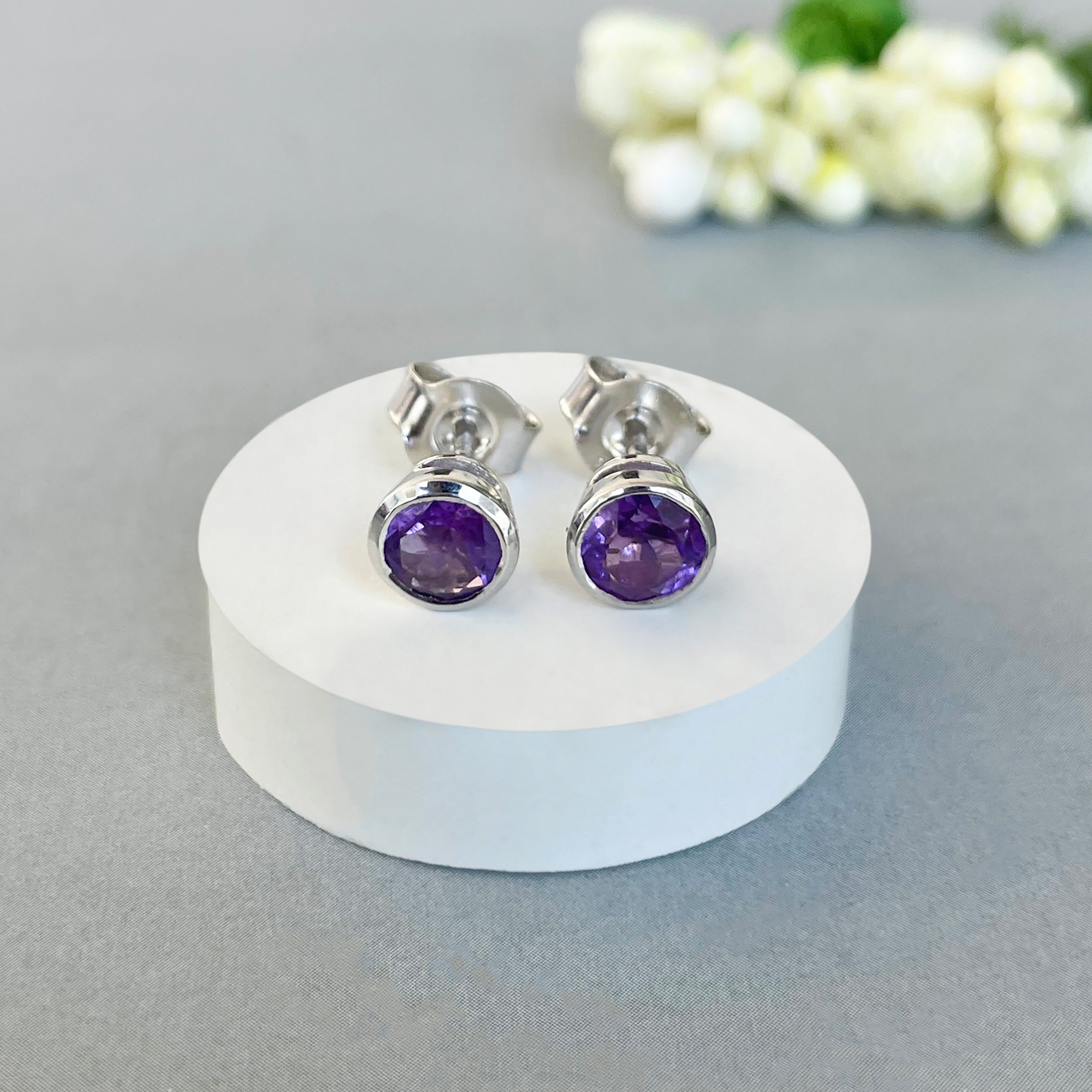 Amethyst Stud Earring-(AMT-SE-1425.)