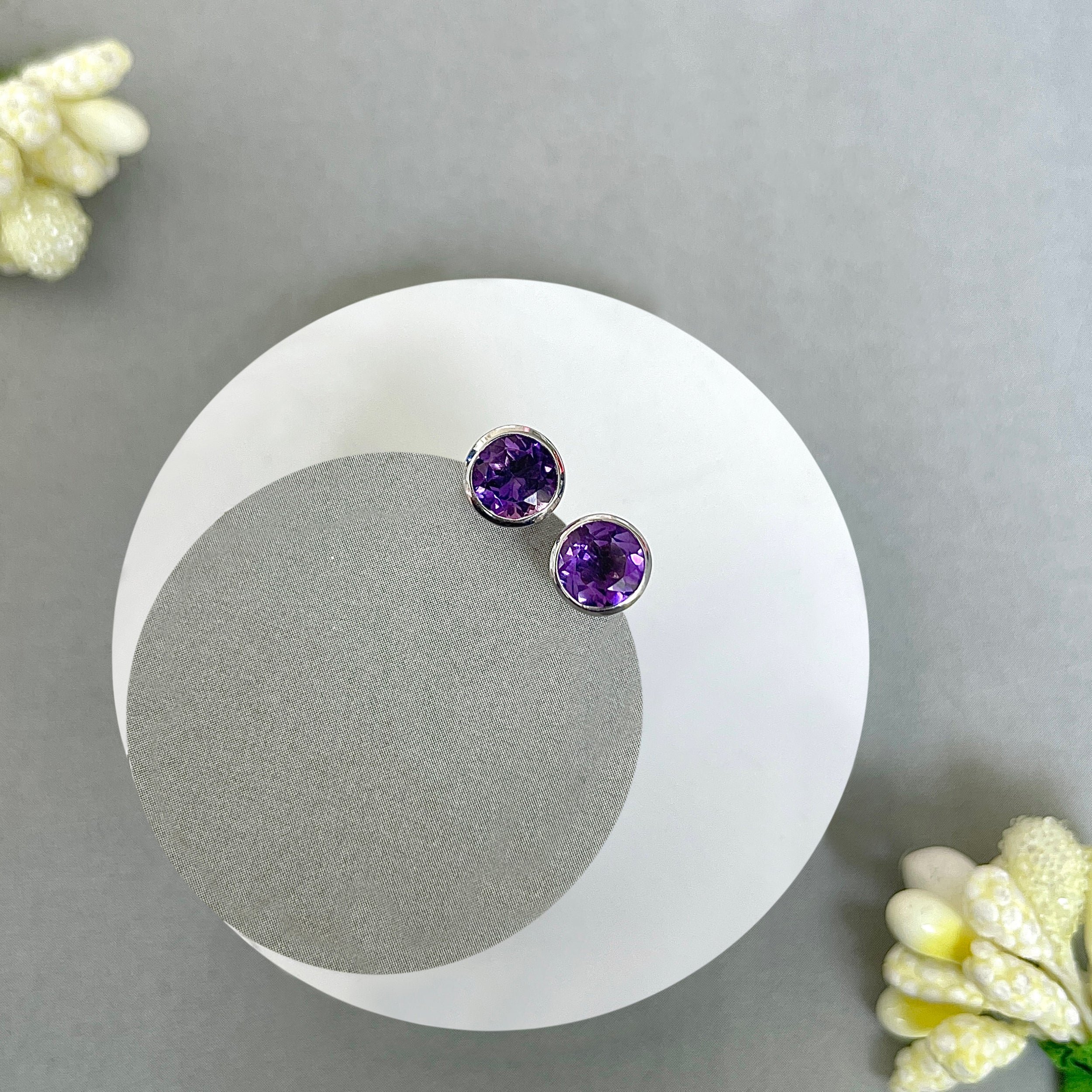Amethyst Stud Earring-(AMT-SE-1425.)
