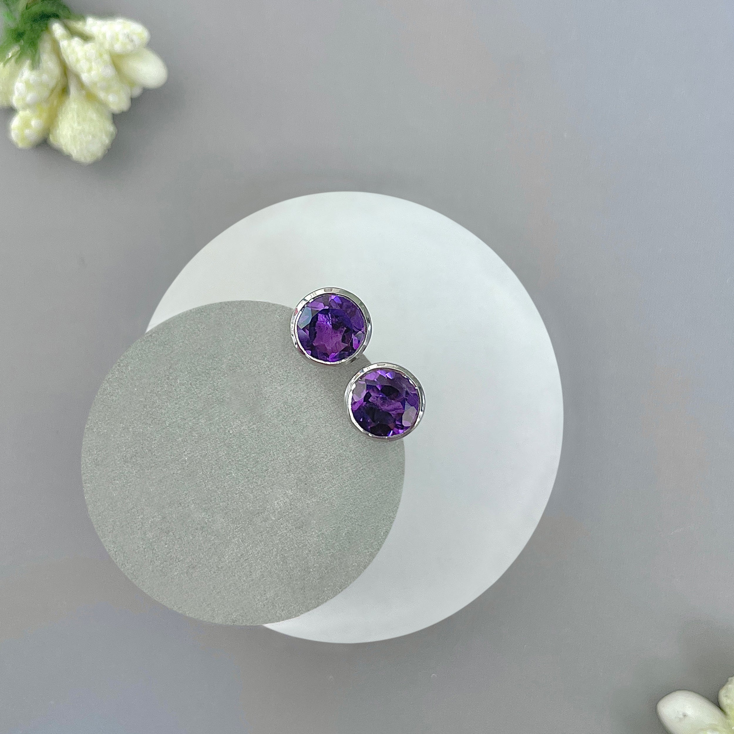 Amethyst Stud Earring-(AMT-SE-1426.)