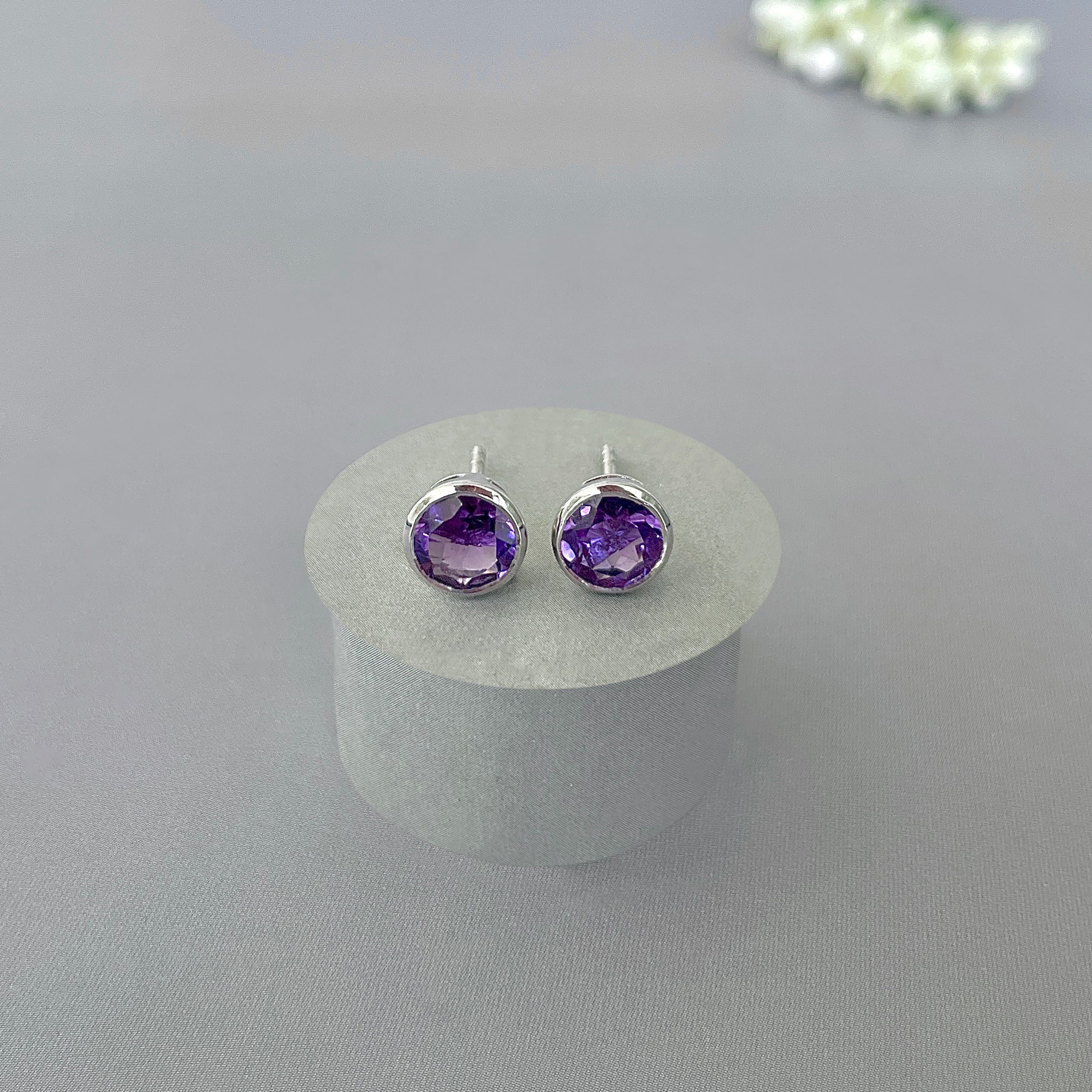 Amethyst Stud Earring-(AMT-SE-1426.)
