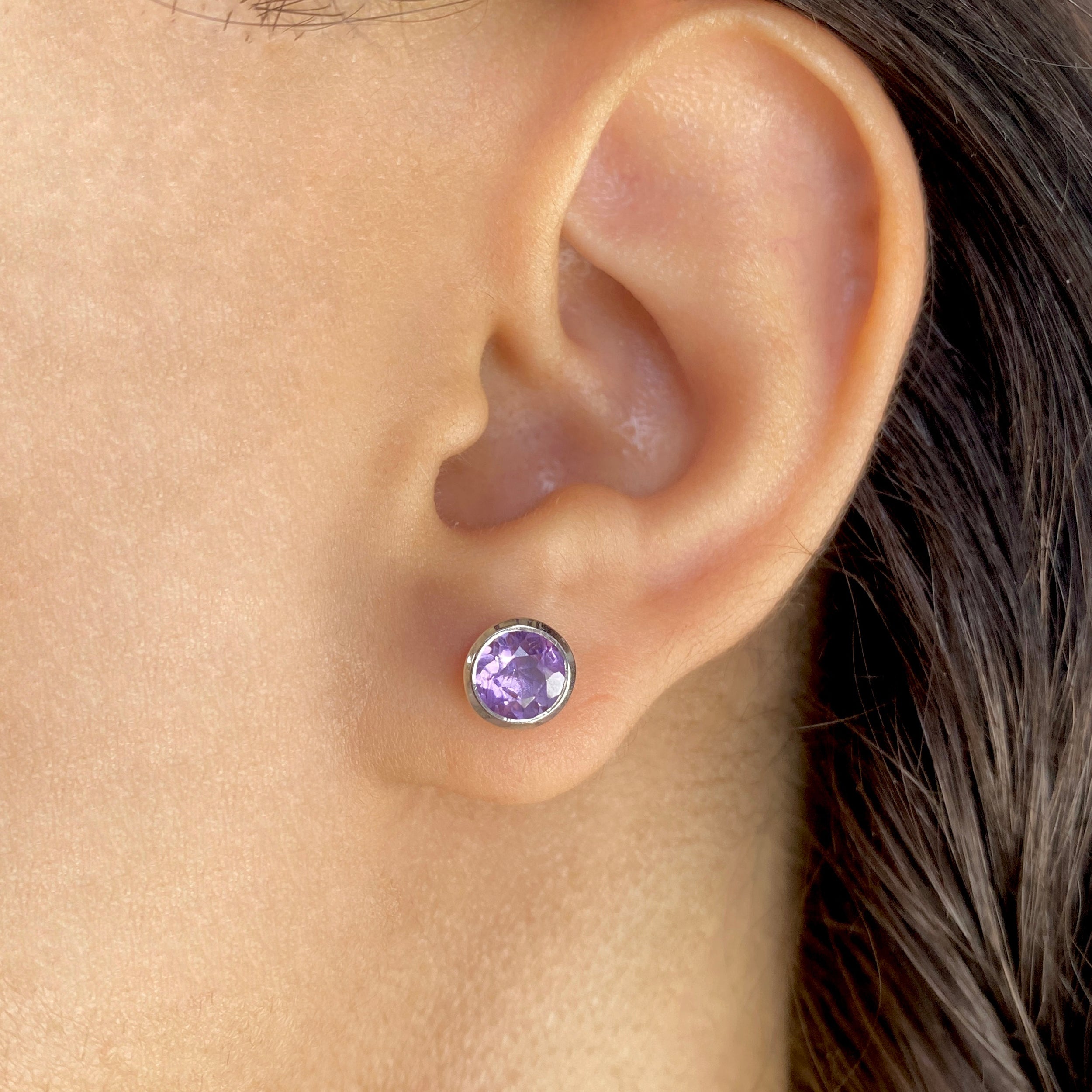 Amethyst Stud Earring-(AMT-SE-1426.)