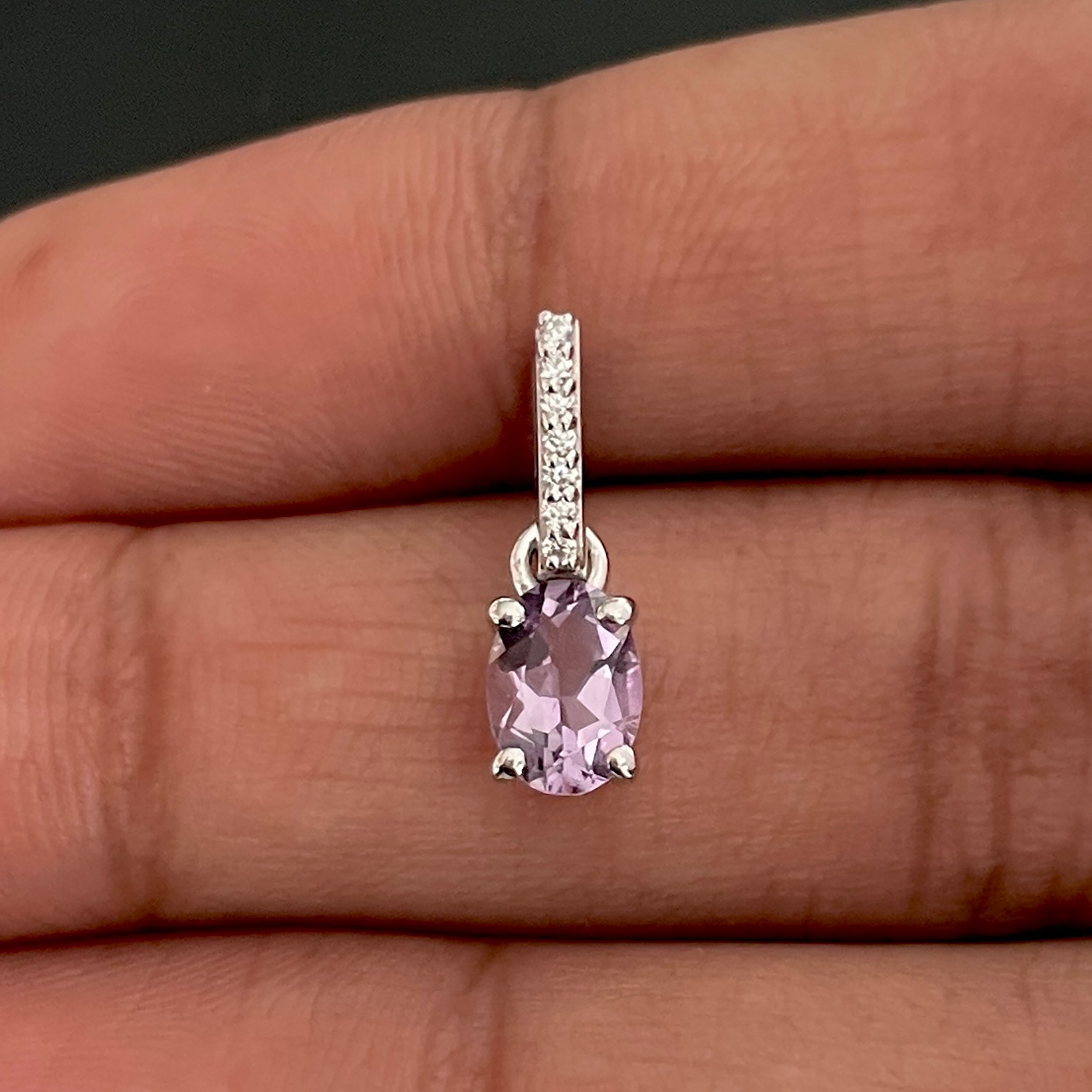 Amethyst & White Topaz Pendant-(AMT-SP-915.)
