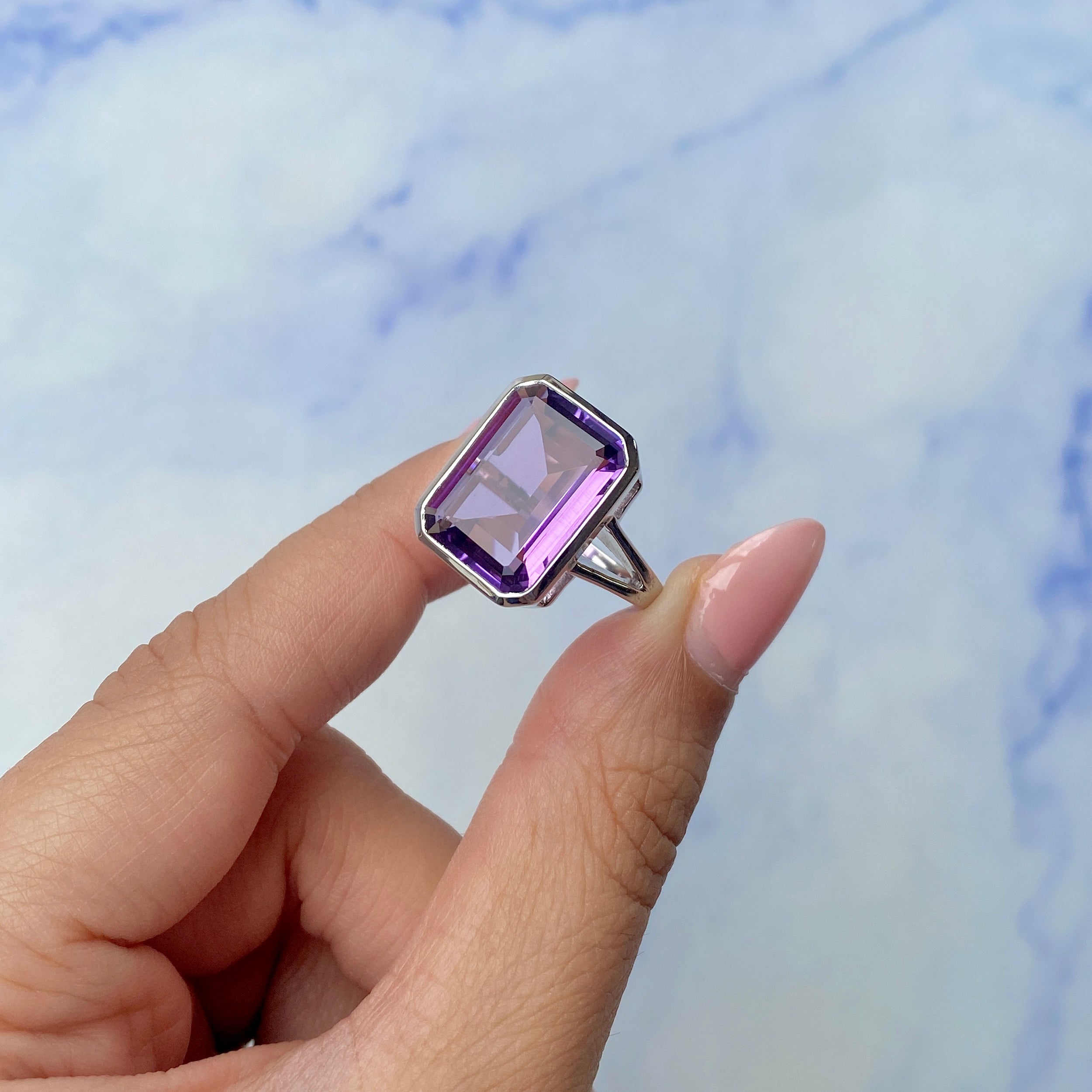Amethyst Ring-(AMT-SR-1847.)