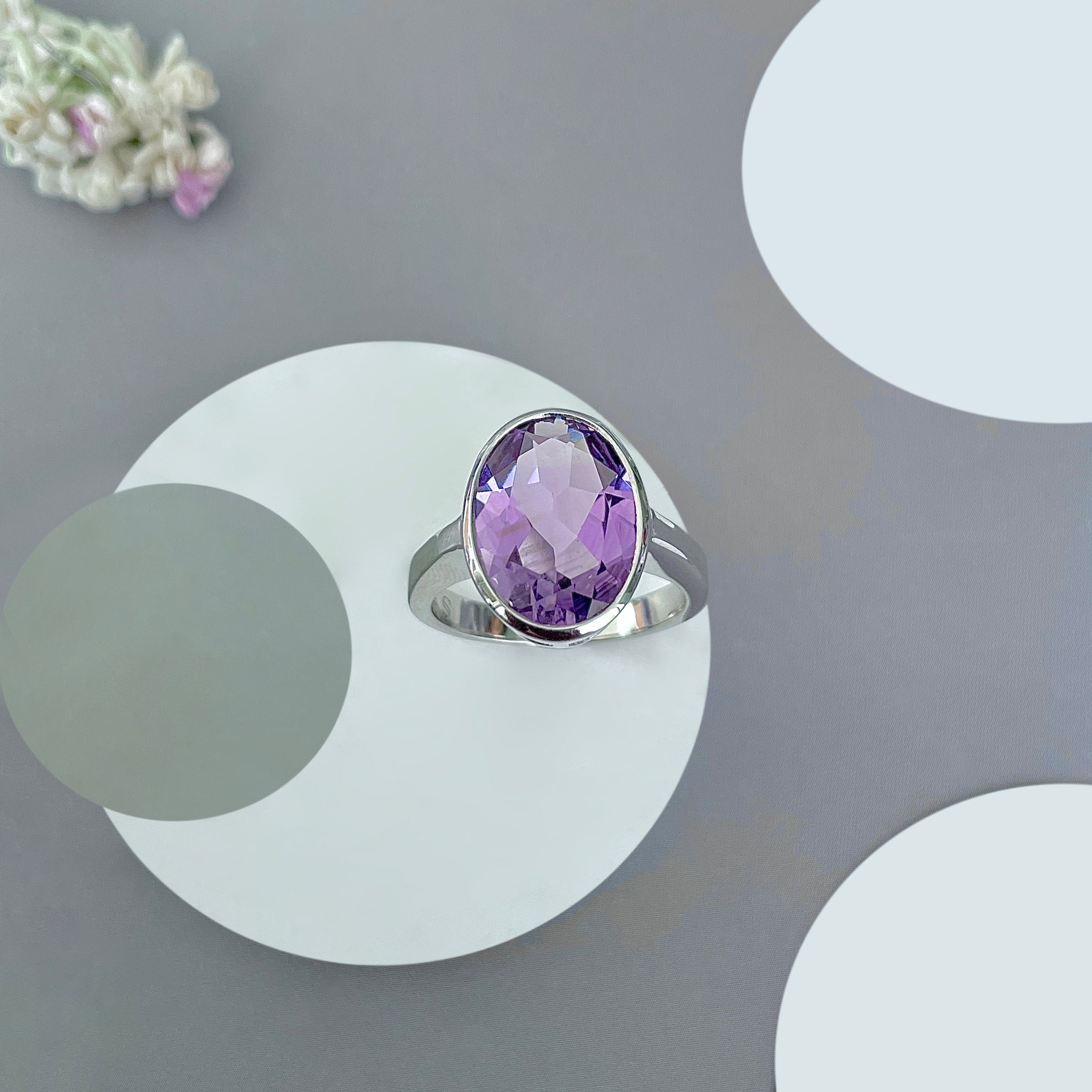 Amethyst Ring-(AMT-SR-1892.)