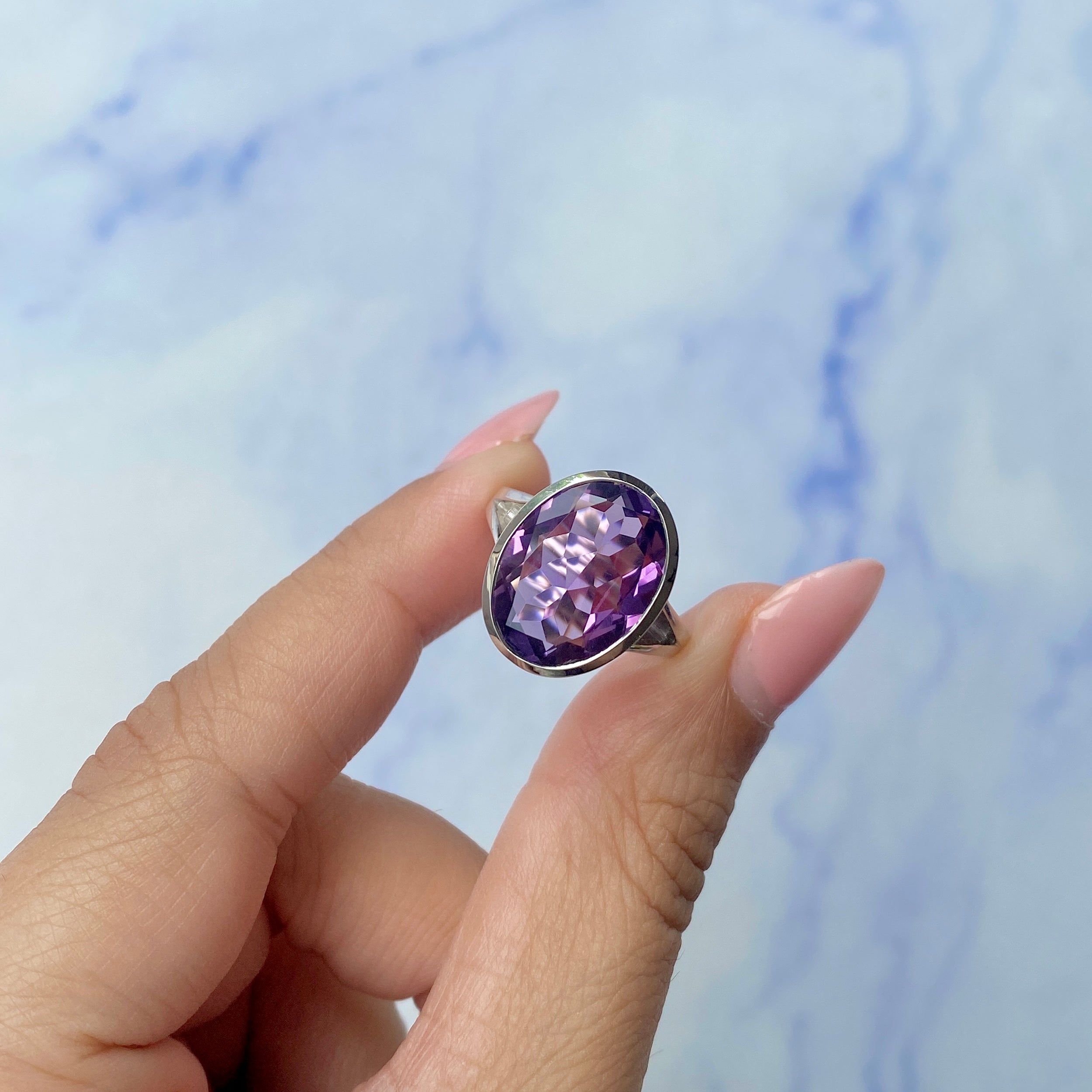 Amethyst Ring-(AMT-SR-1897.)