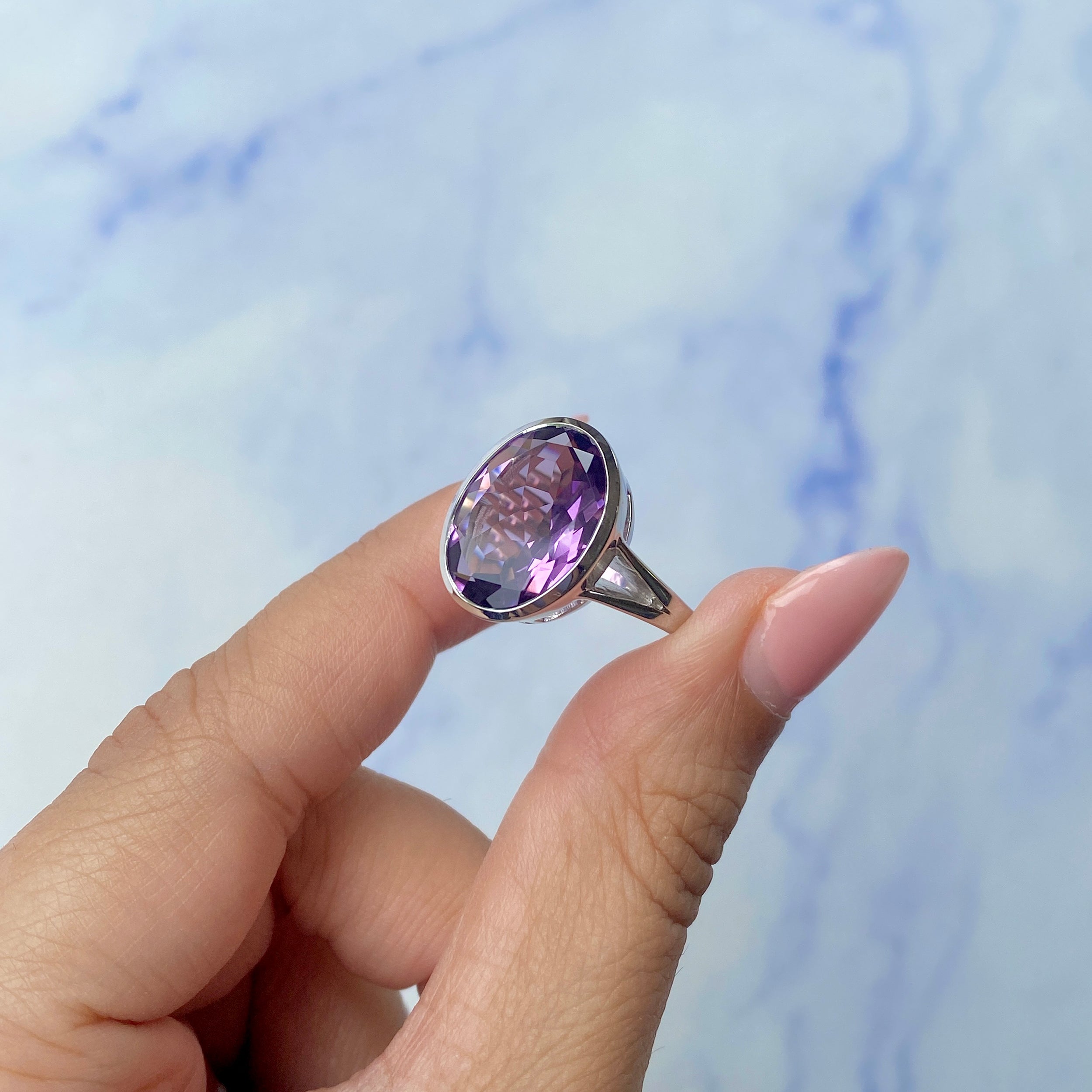 Amethyst Ring-(AMT-SR-1897.)