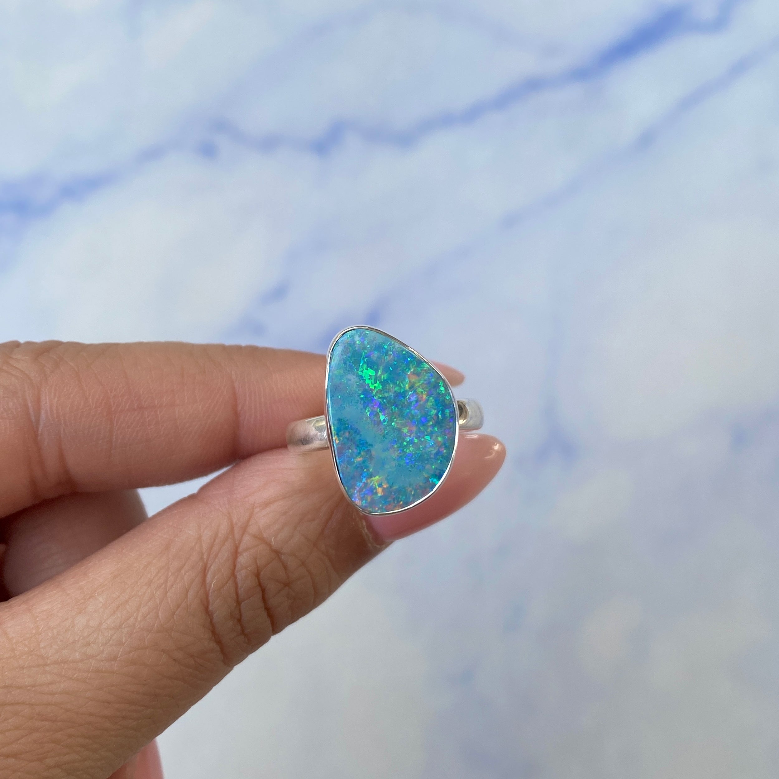 Australian Opal Adjustable Ring-(AOD-R-1.)