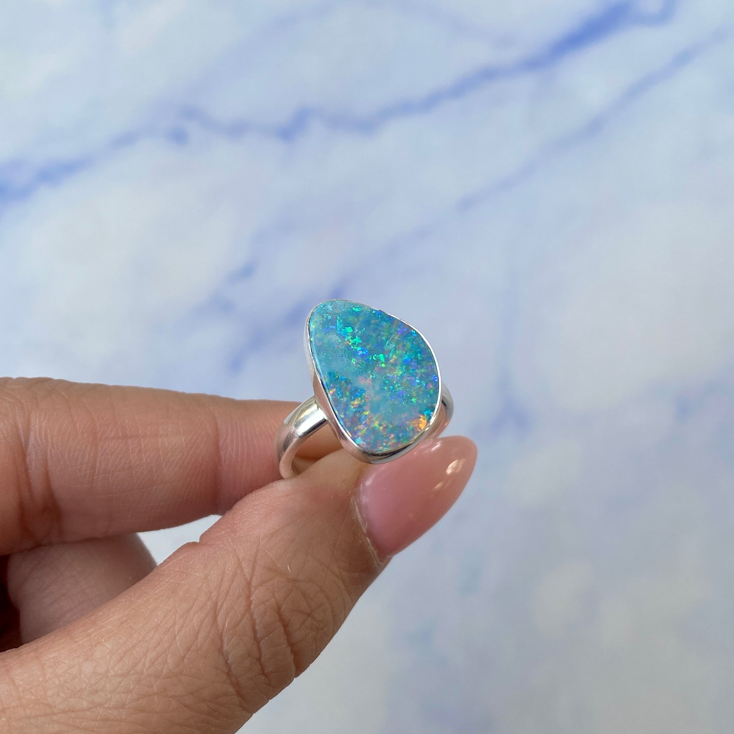 Australian Opal Adjustable Ring-(AOD-R-1.)
