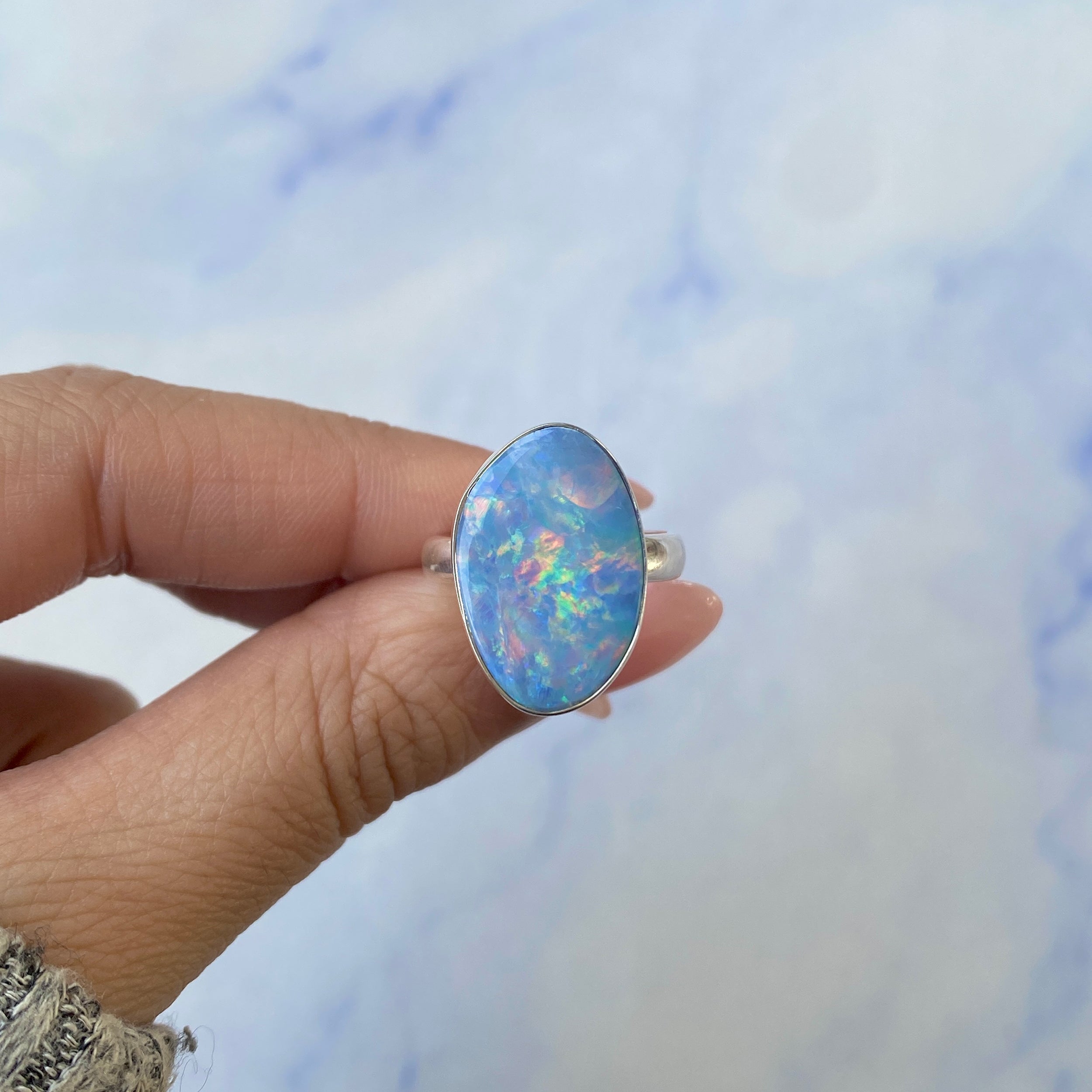 Australian Opal Adjustable Ring-(AOD-R-10.)