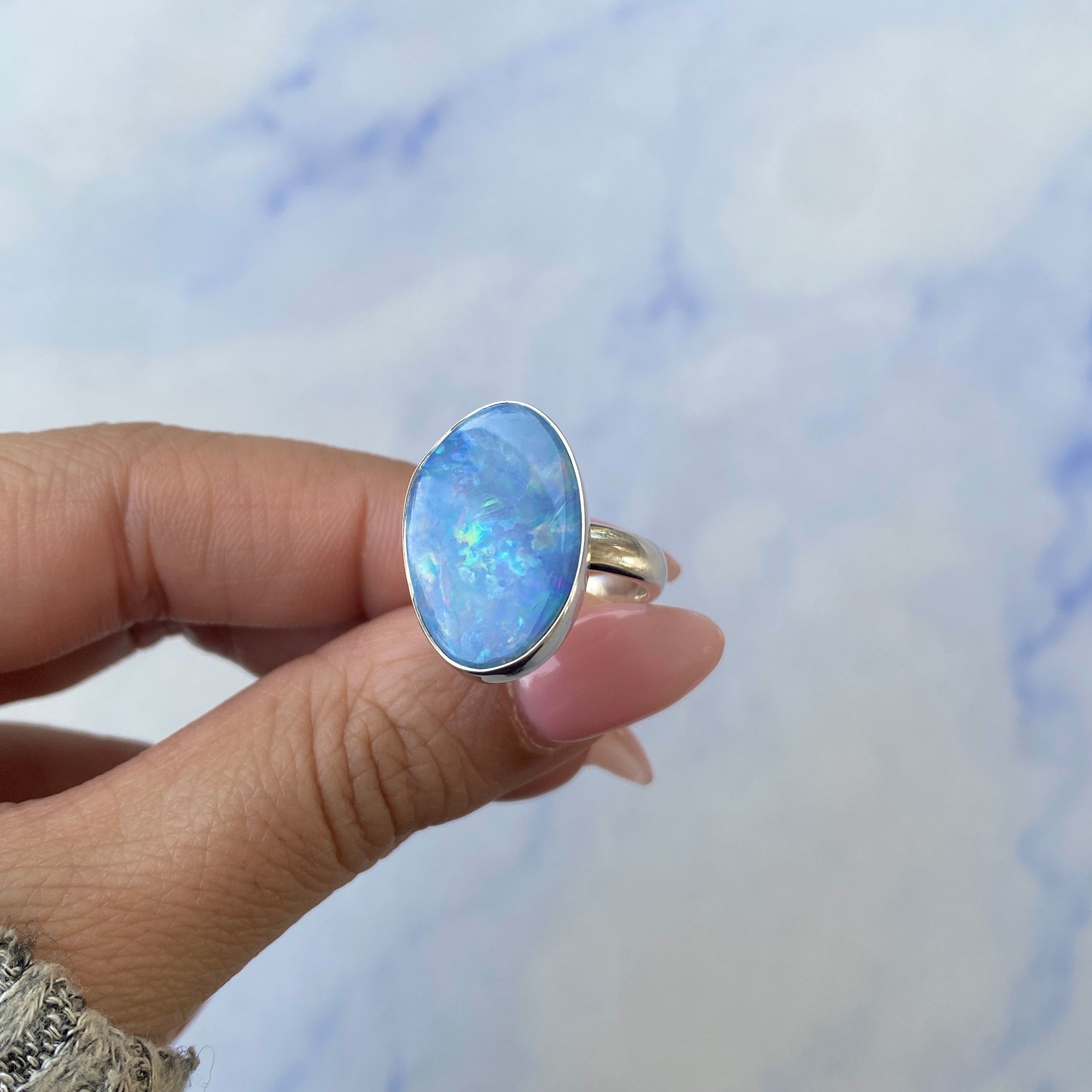 Australian Opal Adjustable Ring-(AOD-R-10.)