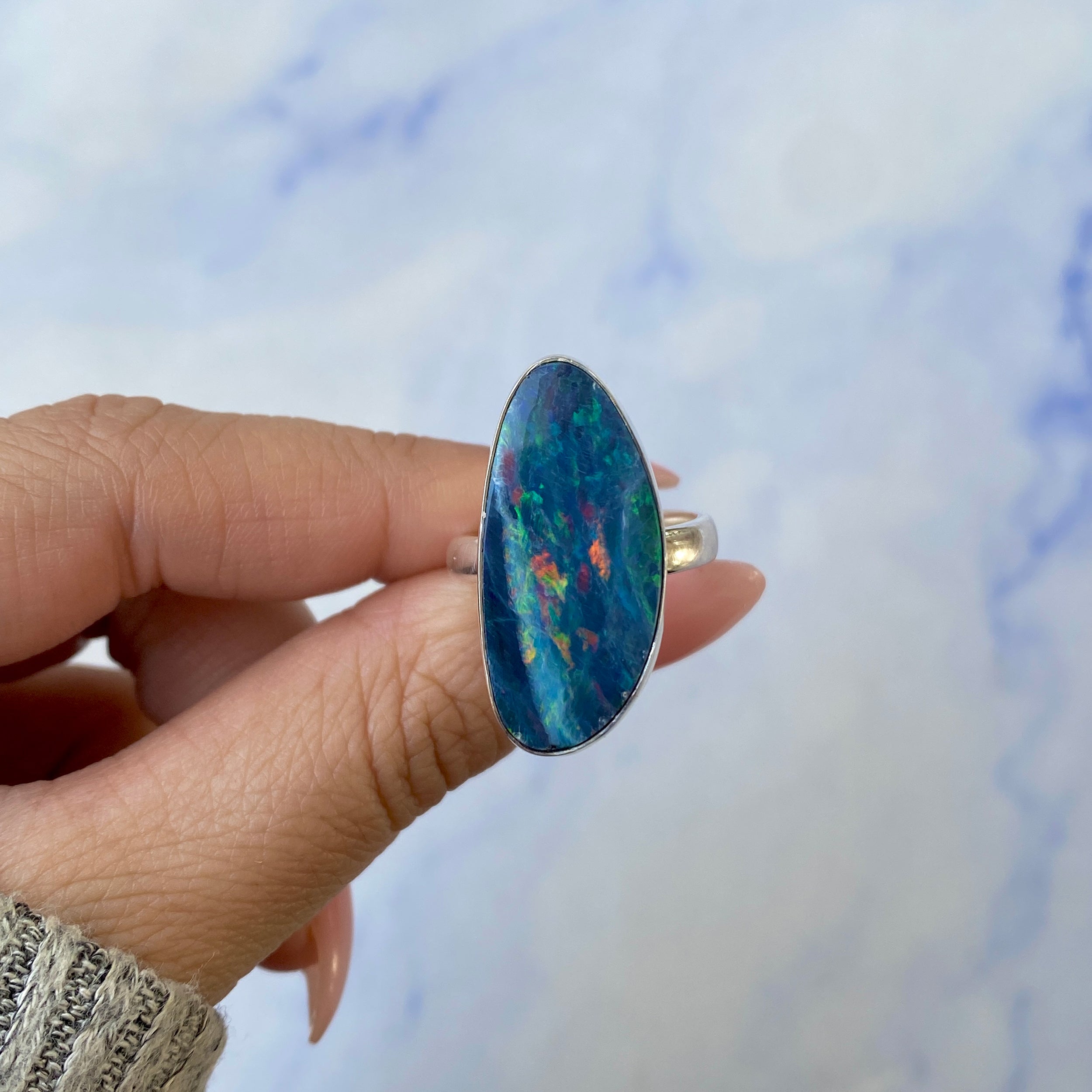 Australian Opal Adjustable Ring-(AOD-R-11.)