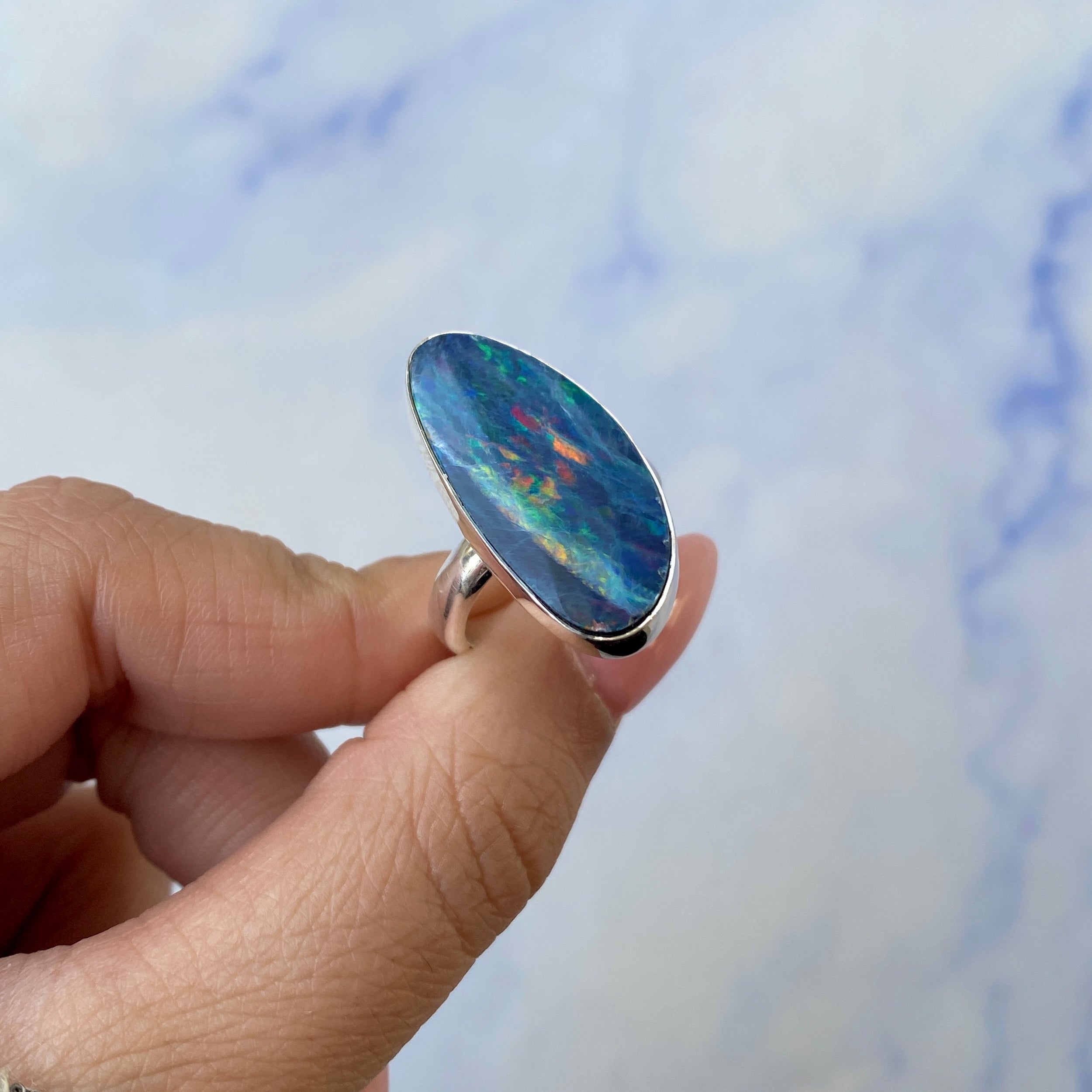 Australian Opal Adjustable Ring-(AOD-R-11.)