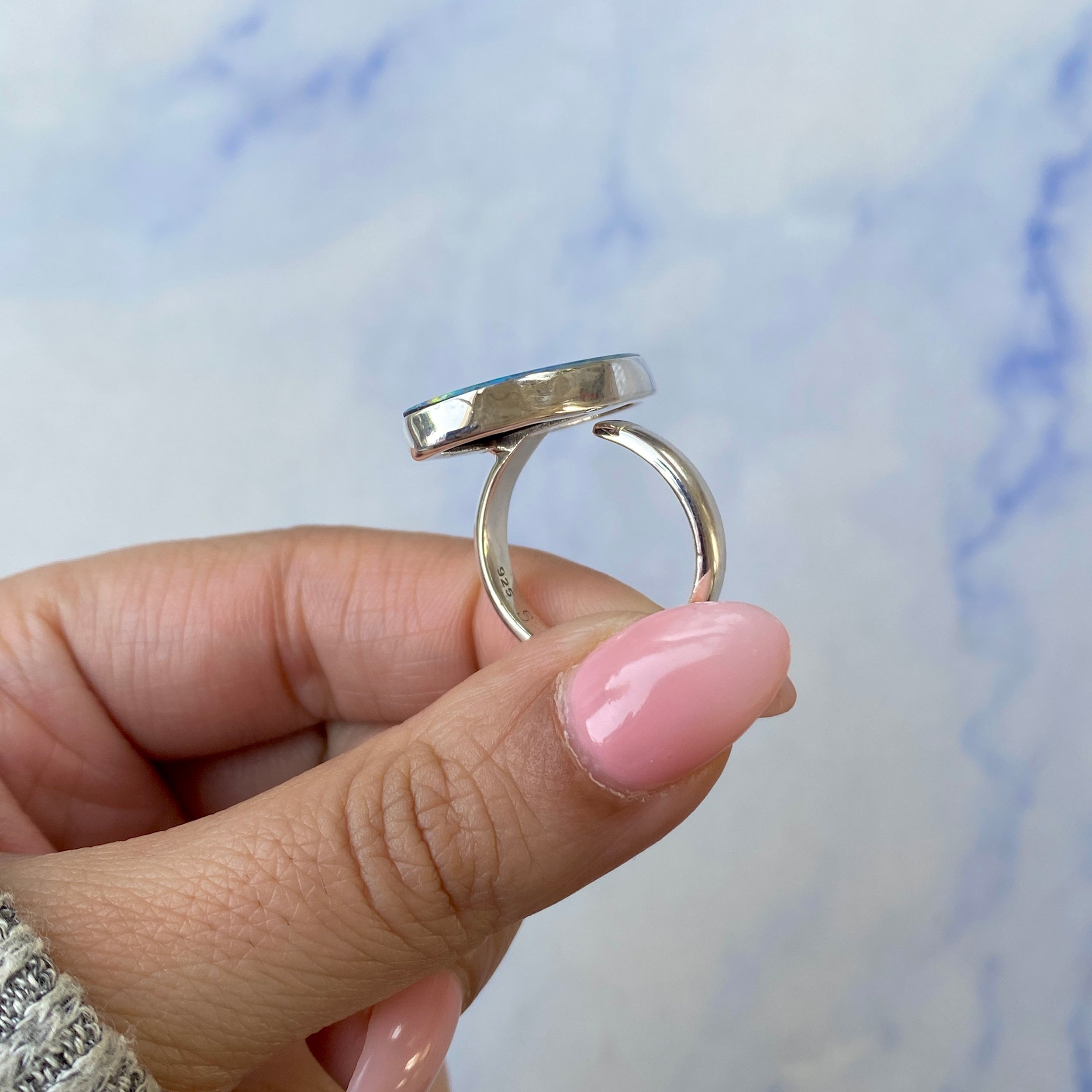 Australian Opal Adjustable Ring-(AOD-R-11.)