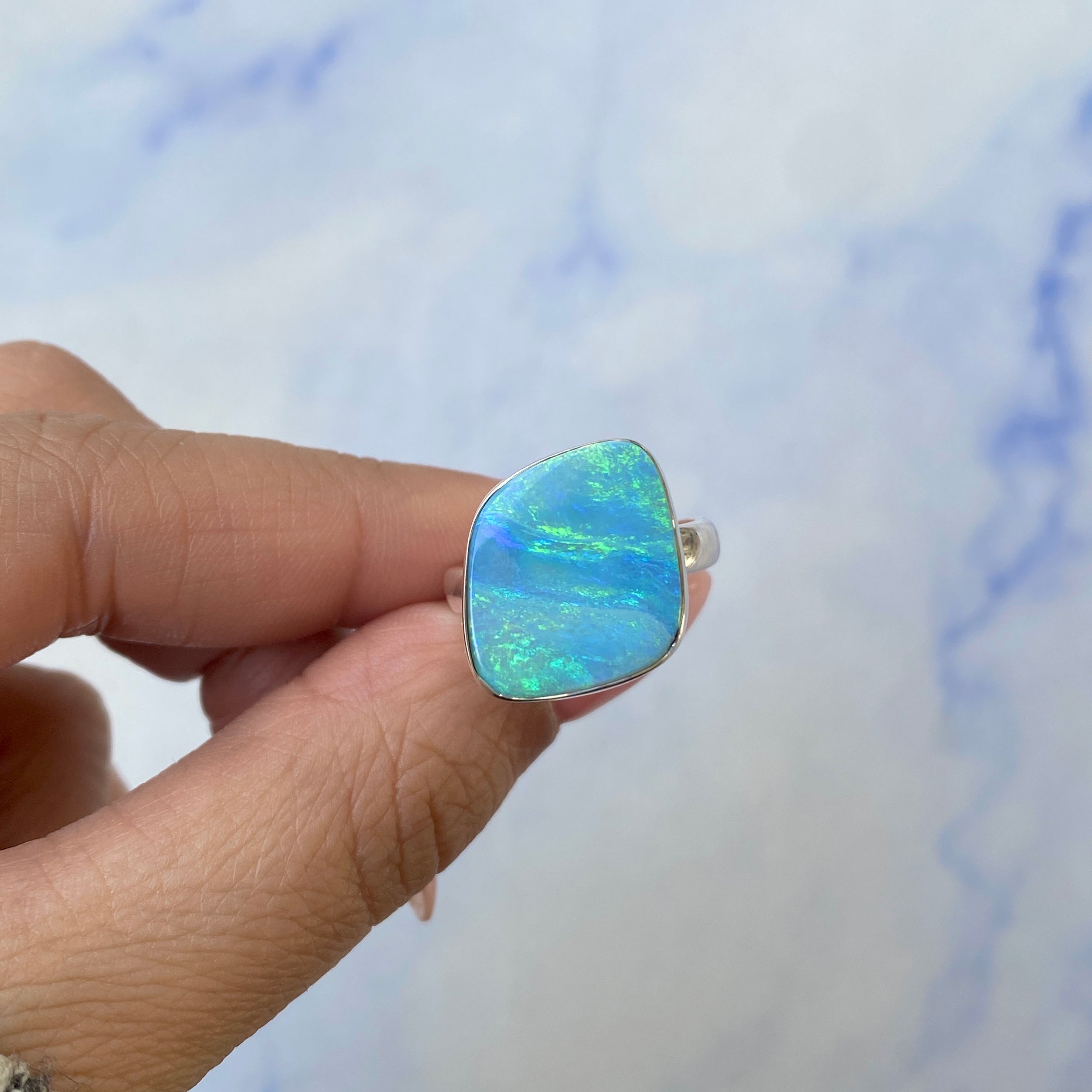 Australian Opal Adjustable Ring-(AOD-R-12.)