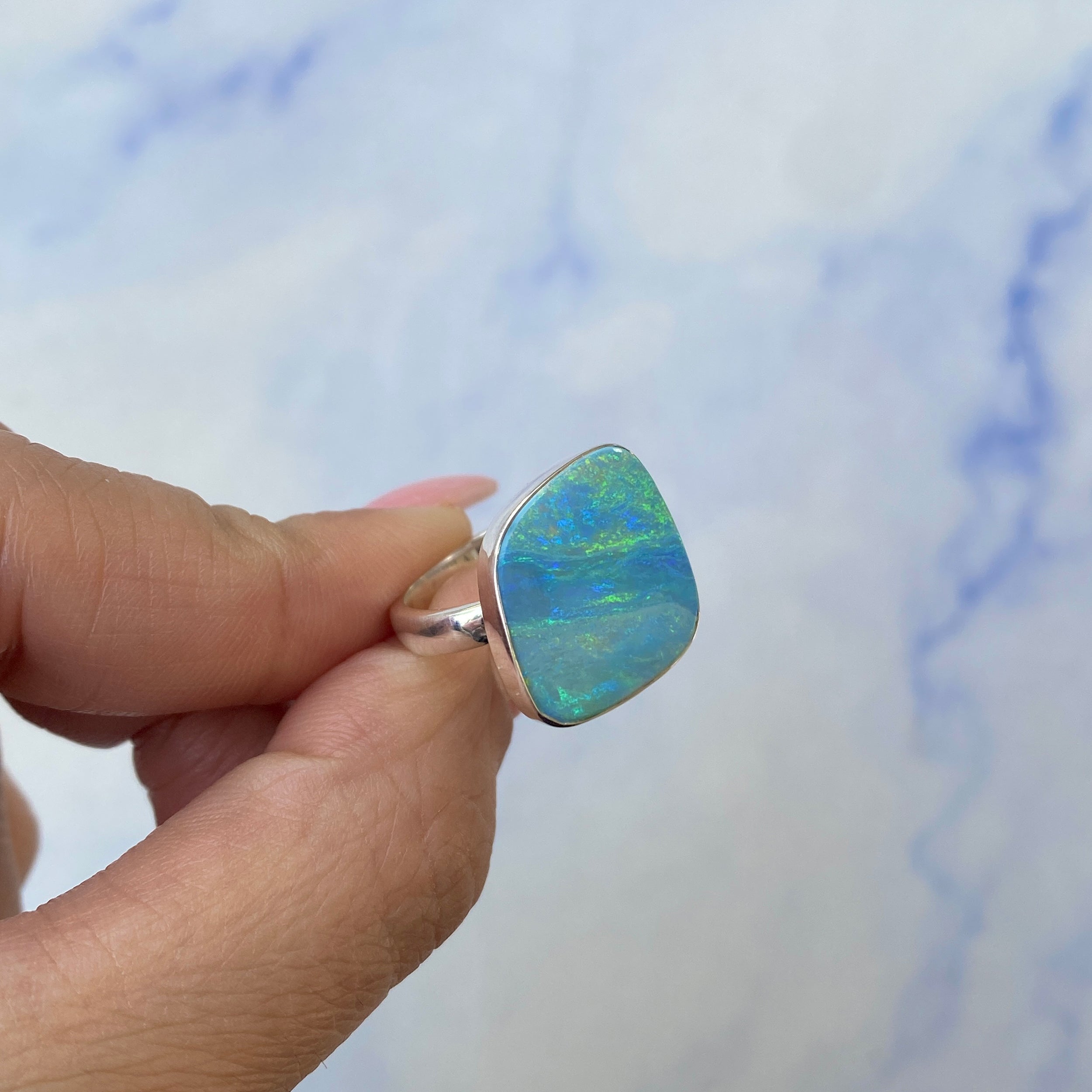 Australian Opal Adjustable Ring-(AOD-R-12.)