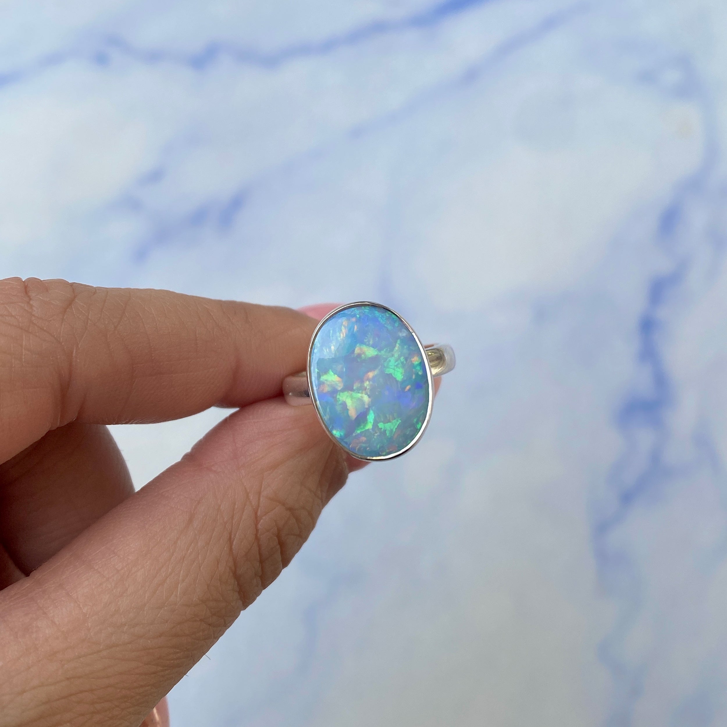 Australian Opal Adjustable Ring-(AOD-R-14.)