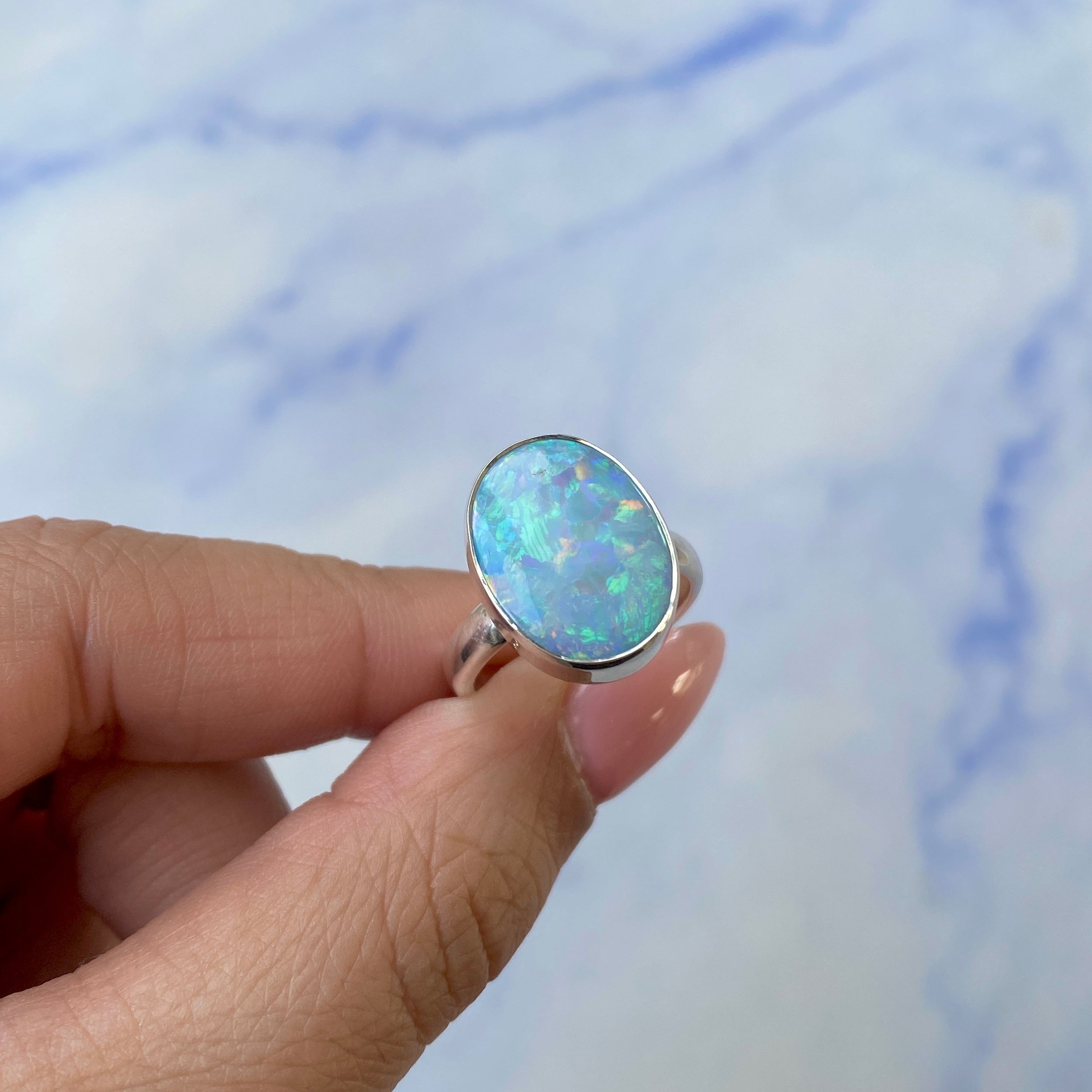 Australian Opal Adjustable Ring-(AOD-R-14.)
