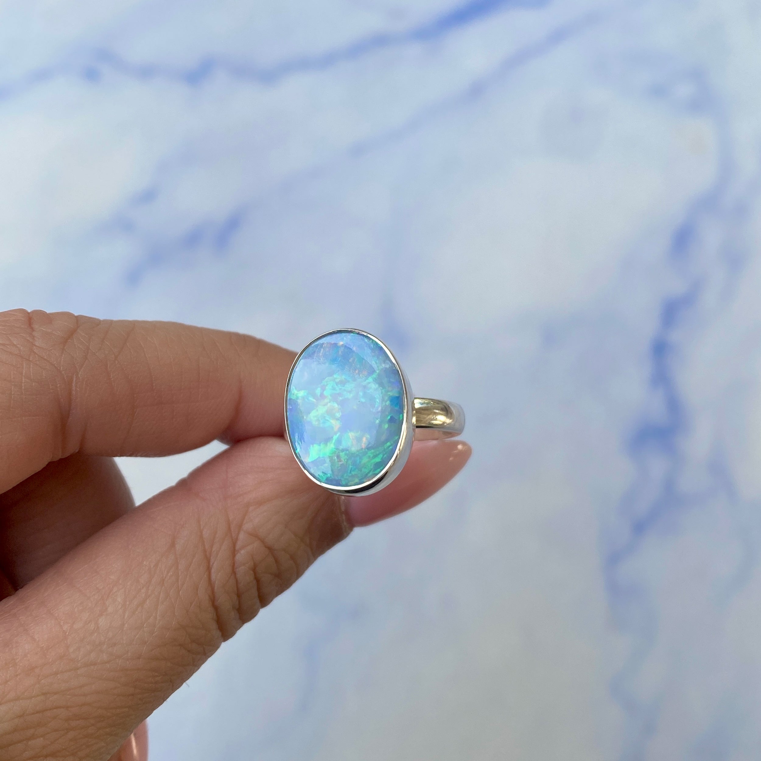 Australian Opal Adjustable Ring-(AOD-R-14.)