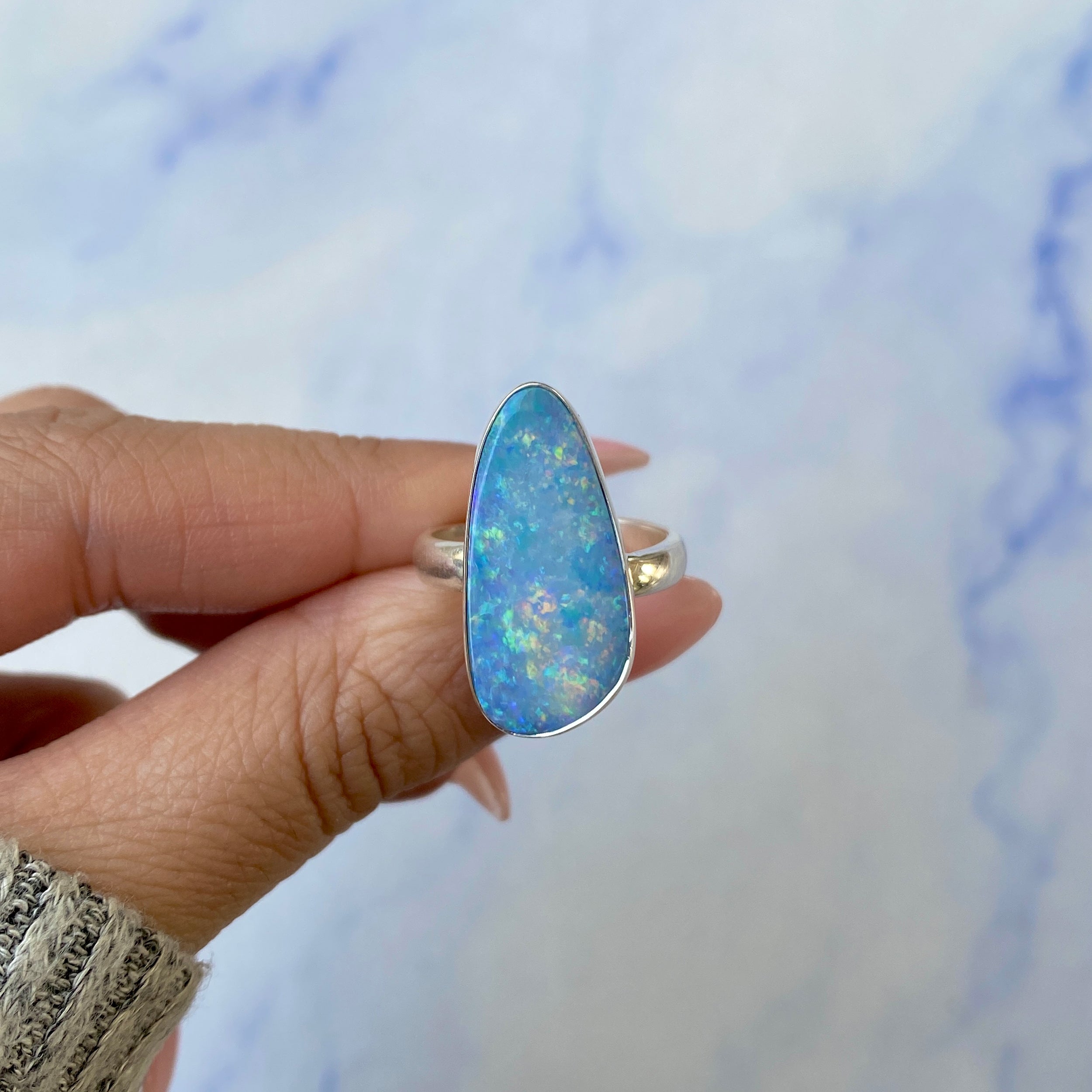 Australian Opal Adjustable Ring-(AOD-R-16.)