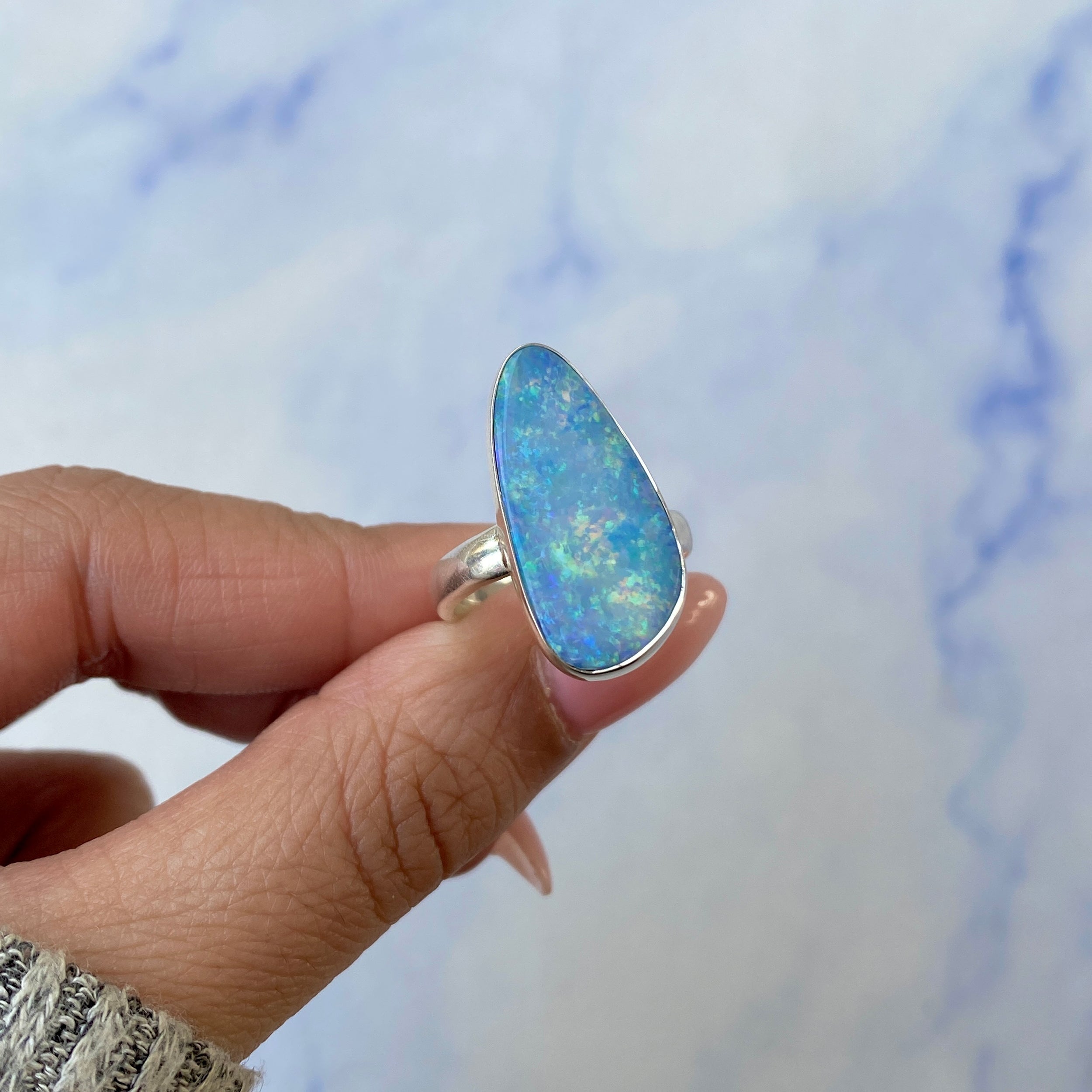 Australian Opal Adjustable Ring-(AOD-R-16.)