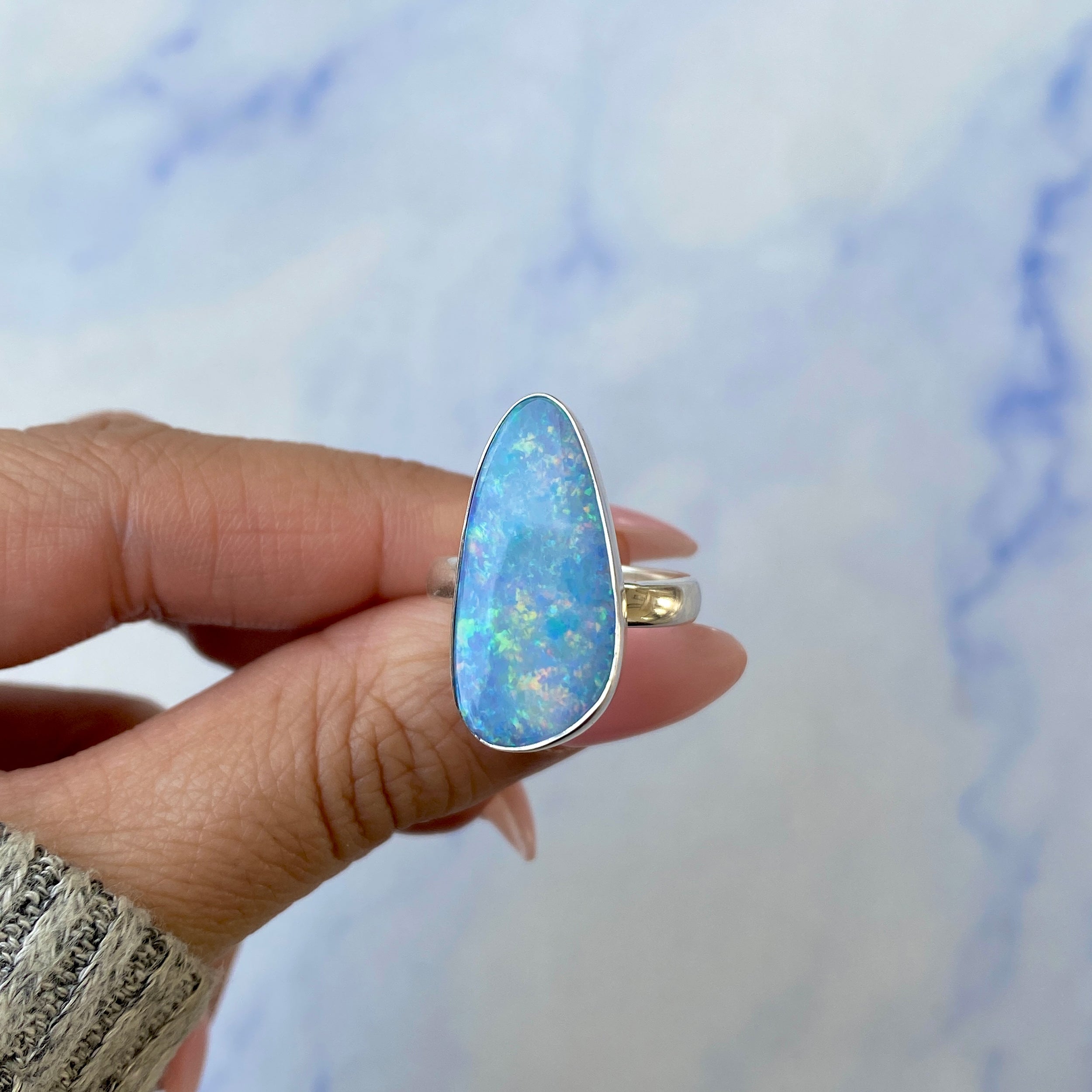 Australian Opal Adjustable Ring-(AOD-R-16.)