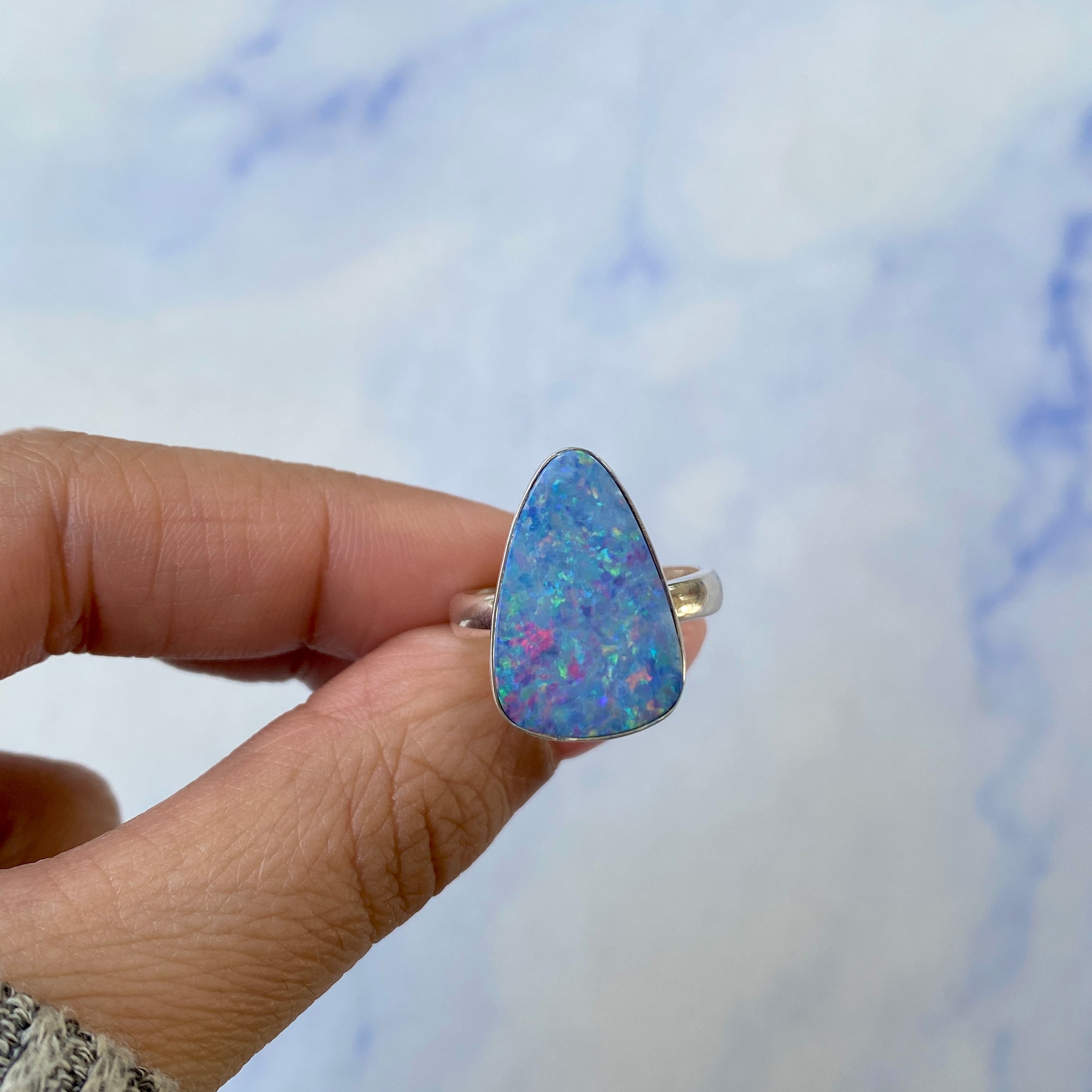 Australian Opal Adjustable Ring-(AOD-R-17.)