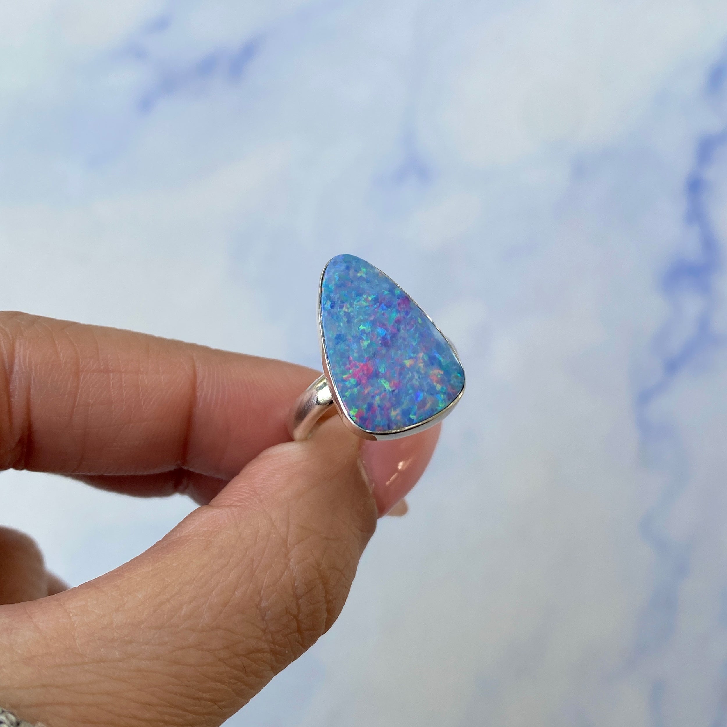 Australian Opal Adjustable Ring-(AOD-R-17.)