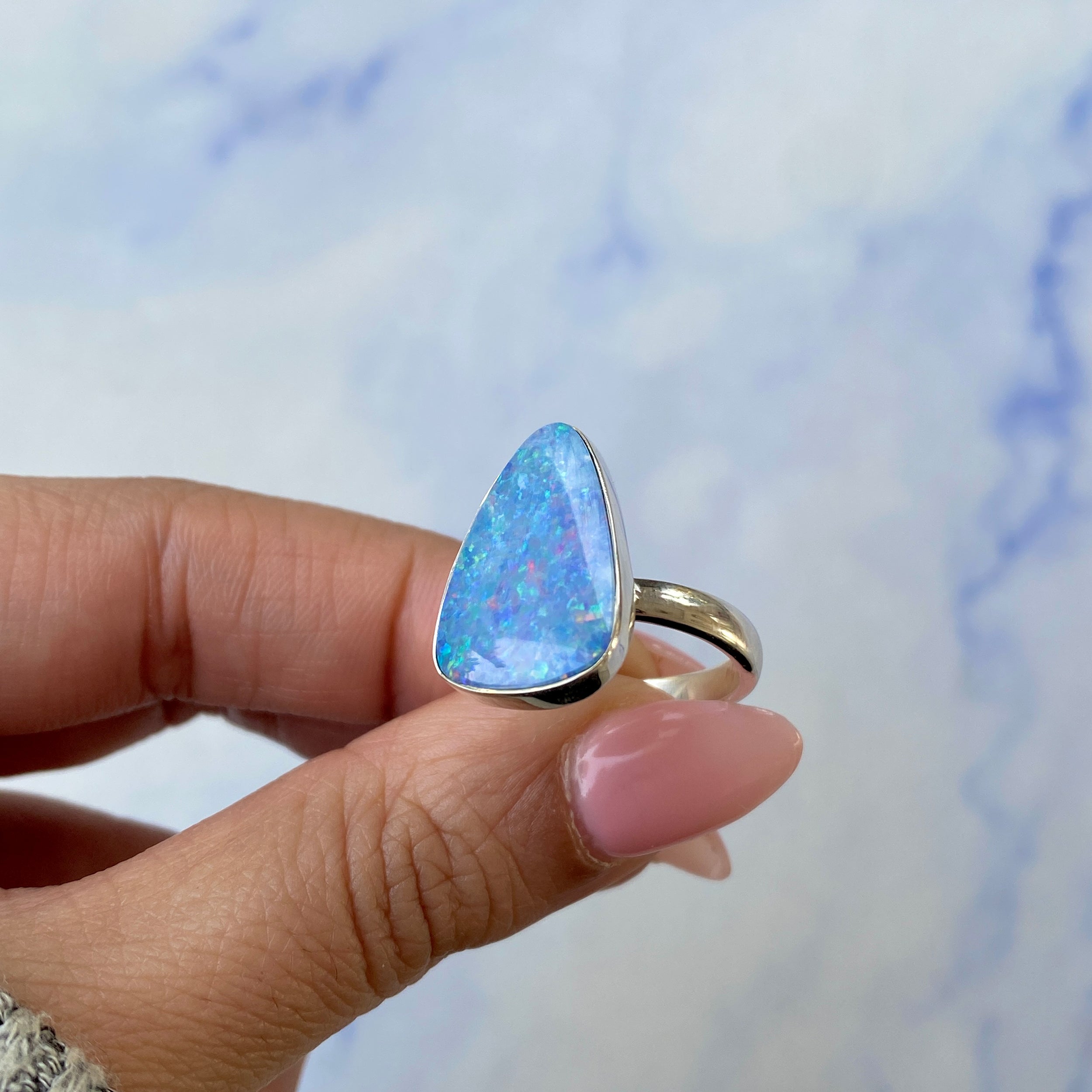 Australian Opal Adjustable Ring-(AOD-R-17.)
