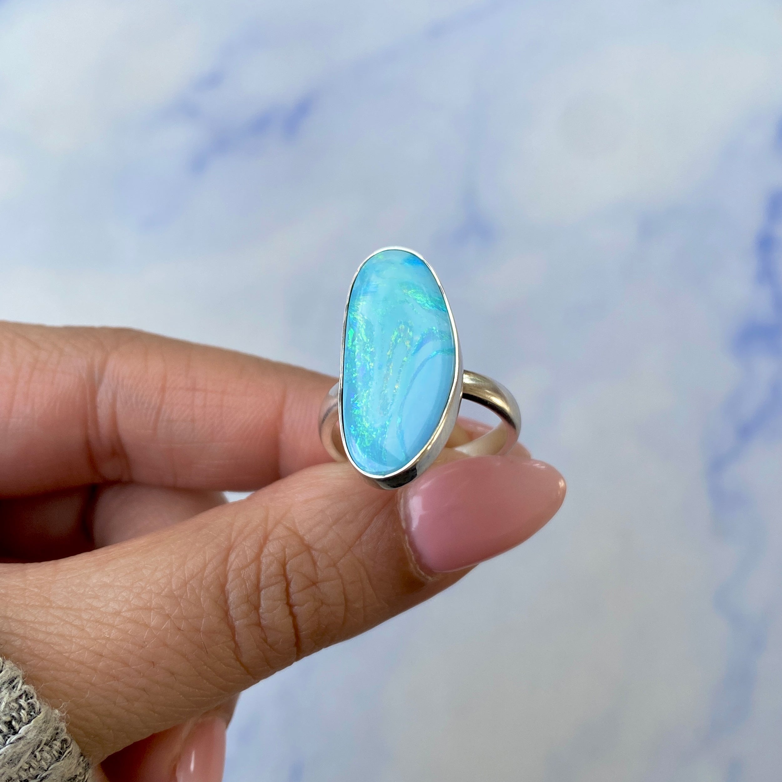 Australian Opal Adjustable Ring-(AOD-R-18.)